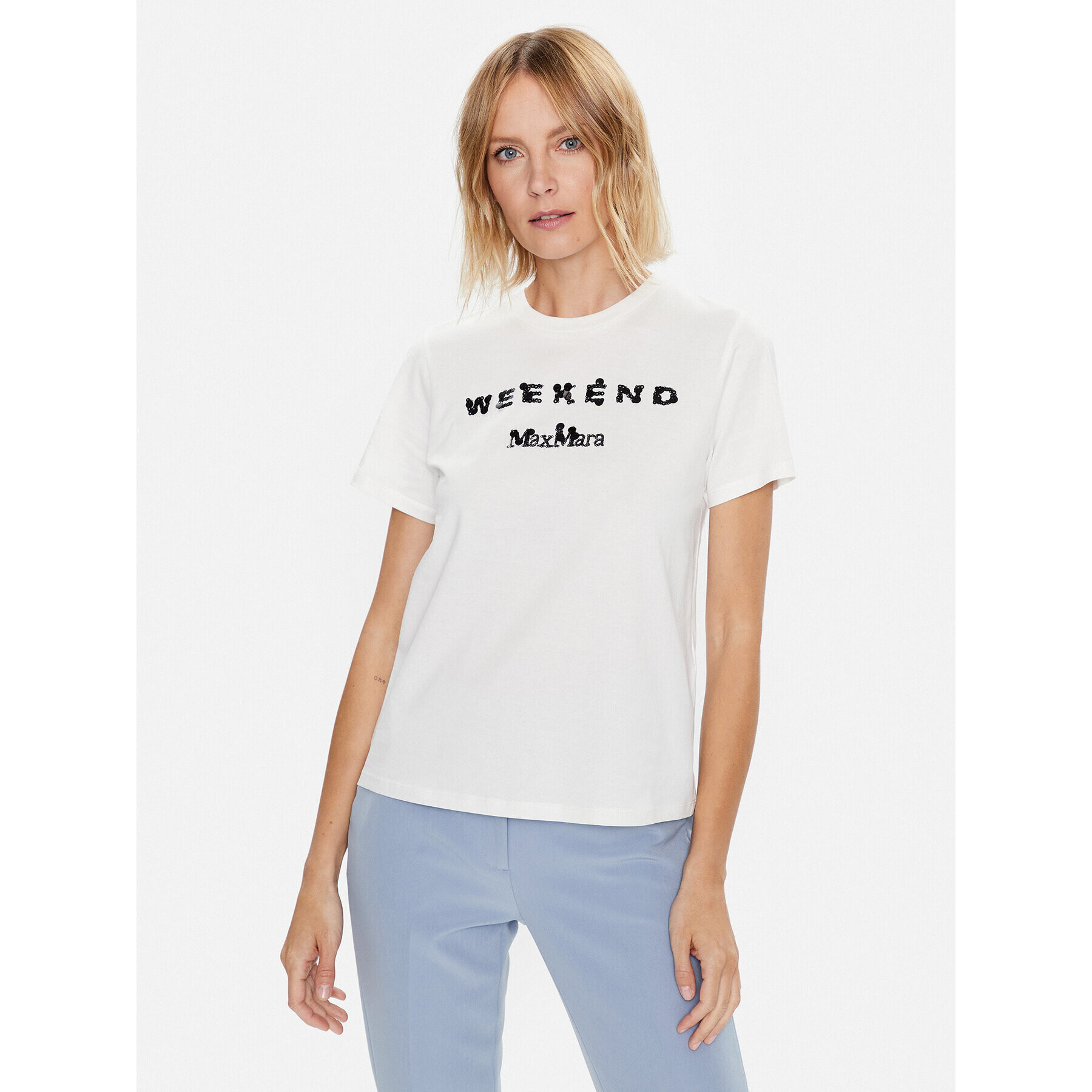 Weekend Max Mara T-Shirt Talento 23597101 Bílá Regular Fit - Pepit.cz