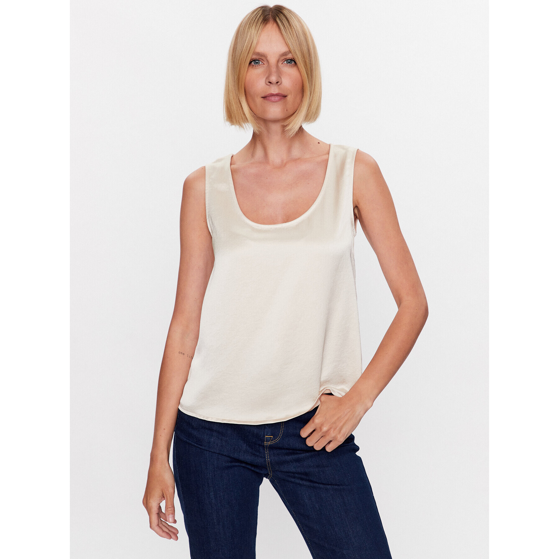 Weekend Max Mara Top Sonale 23594609 Écru Regular Fit - Pepit.cz