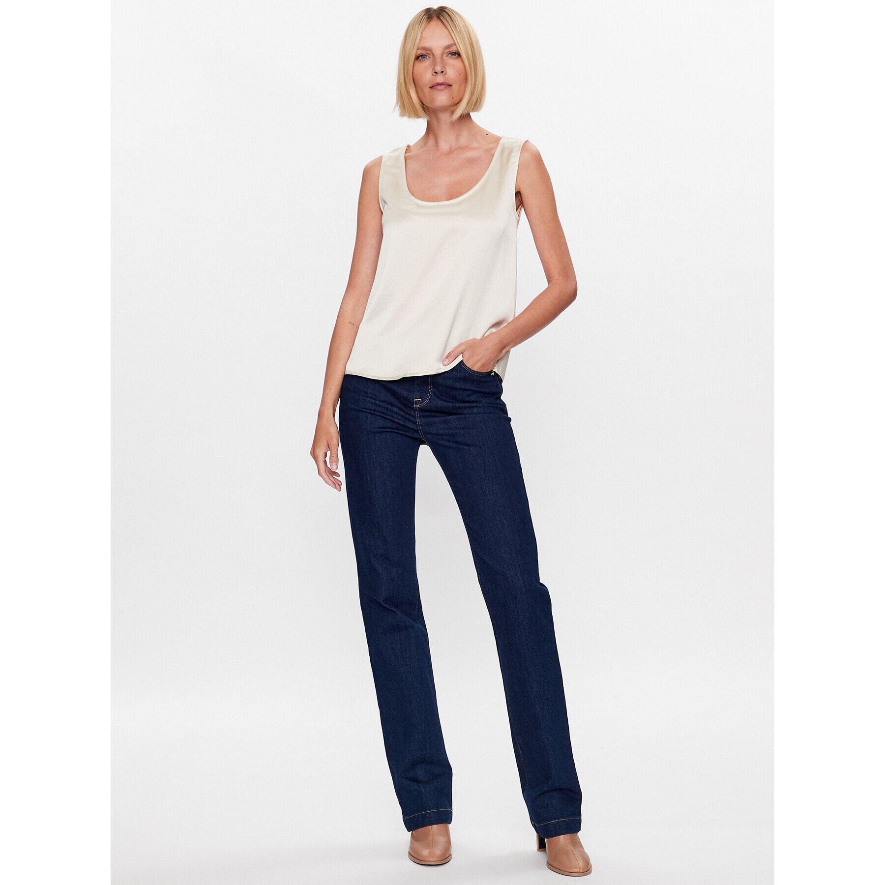 Weekend Max Mara Top Sonale 23594609 Écru Regular Fit - Pepit.cz