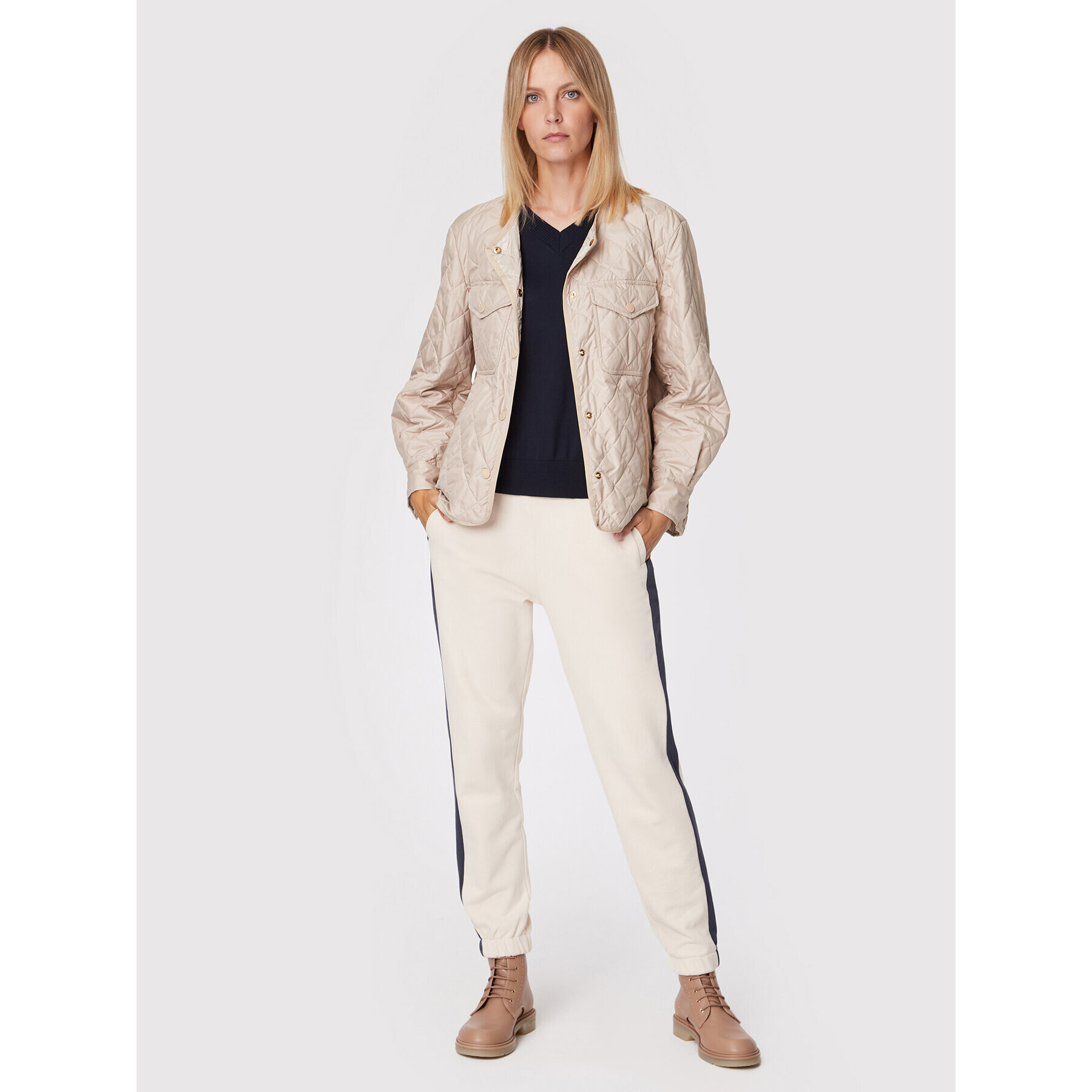 Weekend Max Mara Vatovaná bunda Omero 54860129 Béžová Relaxed Fit - Pepit.cz