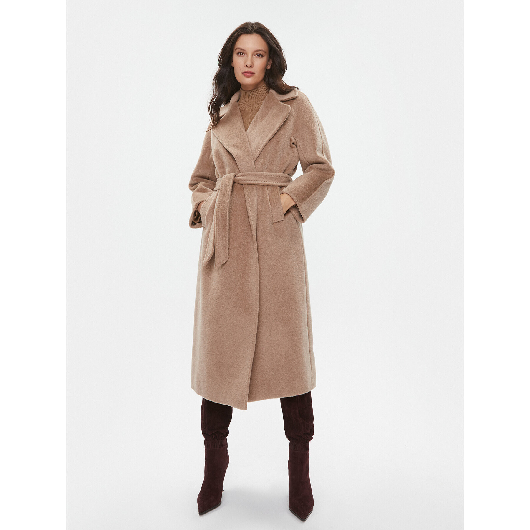 Weekend Max Mara Vlněný kabát Tempera 2350161233650 Hnědá Regular Fit - Pepit.cz