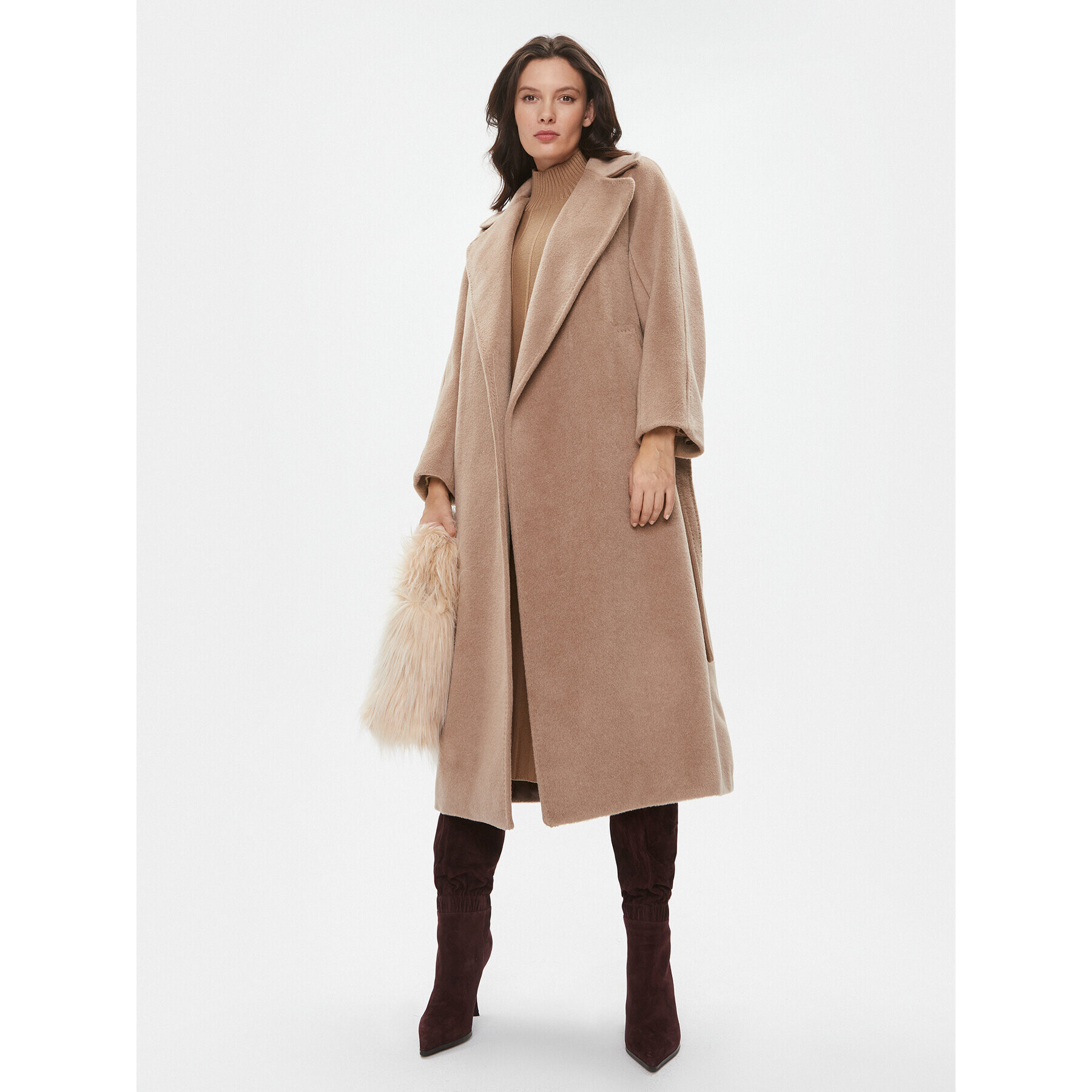 Weekend Max Mara Vlněný kabát Tempera 2350161233650 Hnědá Regular Fit - Pepit.cz