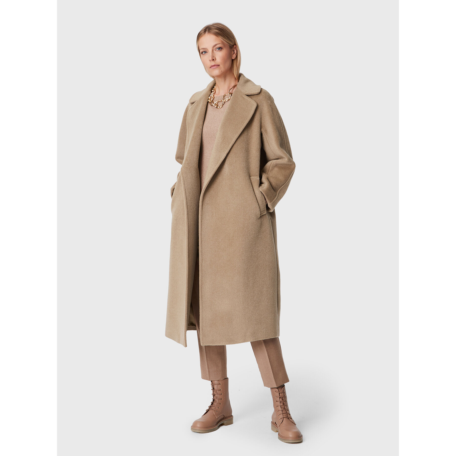 Weekend Max Mara Vlněný kabát Tempera 50160423 Hnědá Regular Fit - Pepit.cz