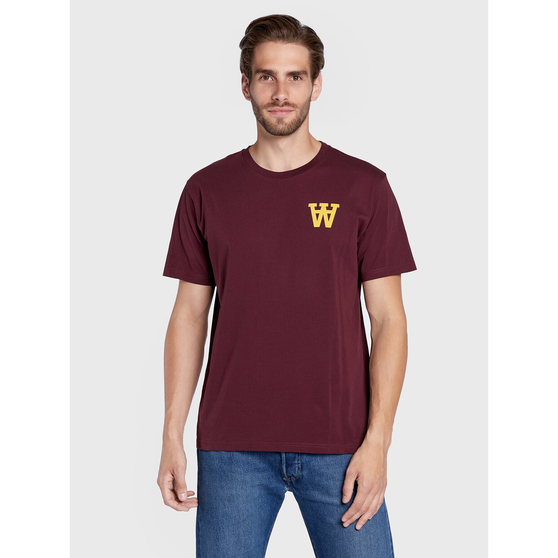 Wood Wood T-Shirt Ace 10235702-2222 Bordó Standard Fit - Pepit.cz