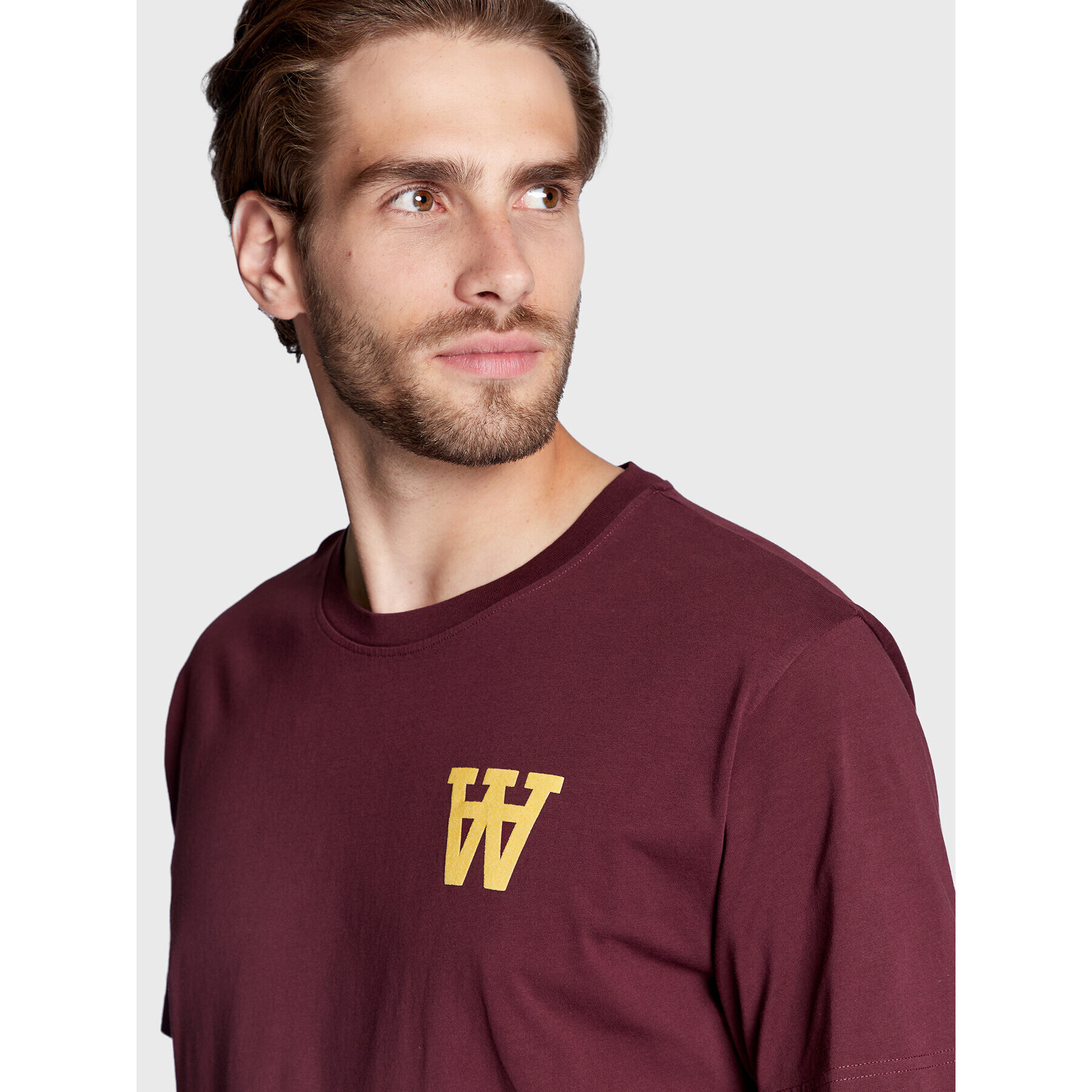 Wood Wood T-Shirt Ace 10235702-2222 Bordó Standard Fit - Pepit.cz