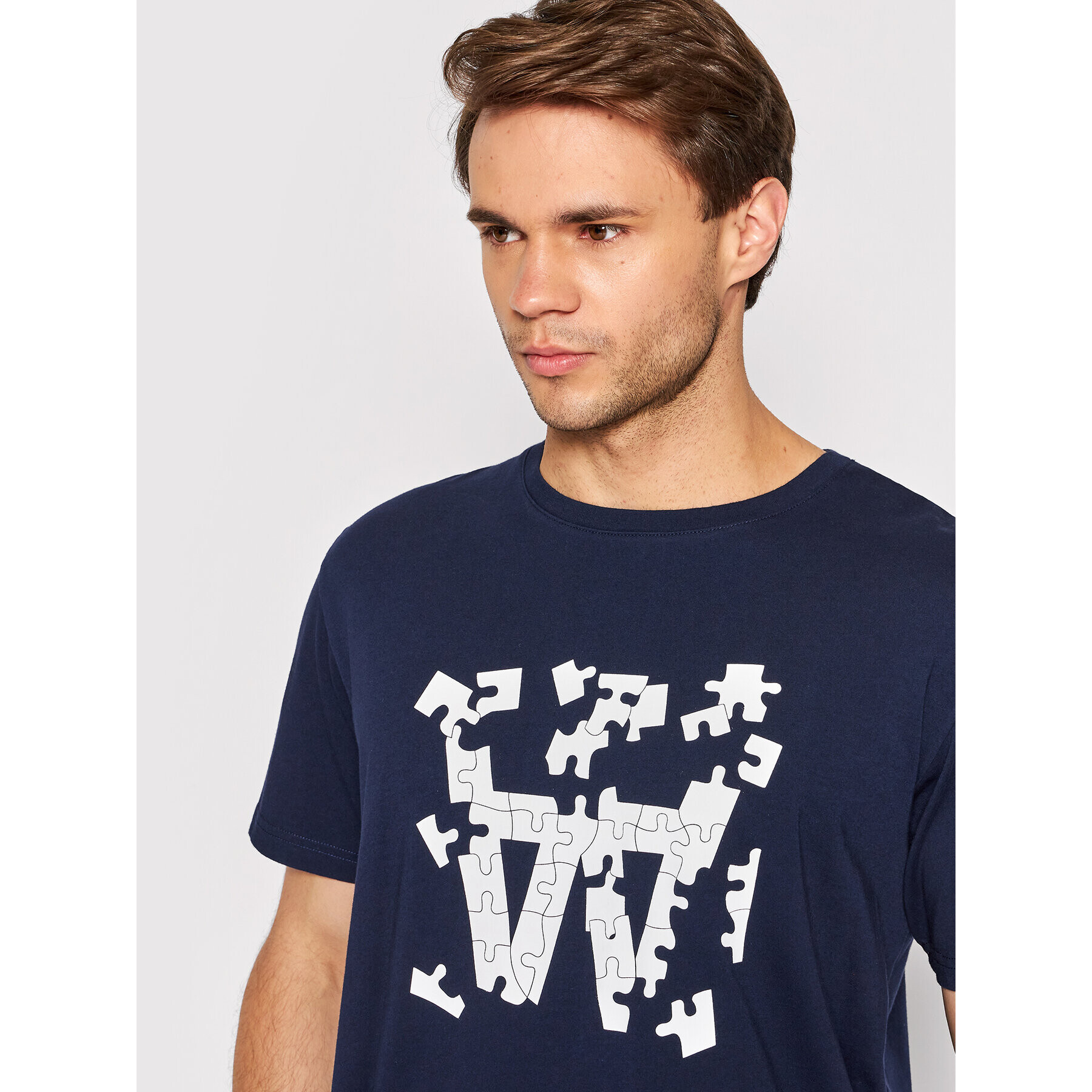 Wood Wood T-Shirt Ace Puzzle 10295703-2222 Tmavomodrá Regular Fit - Pepit.cz