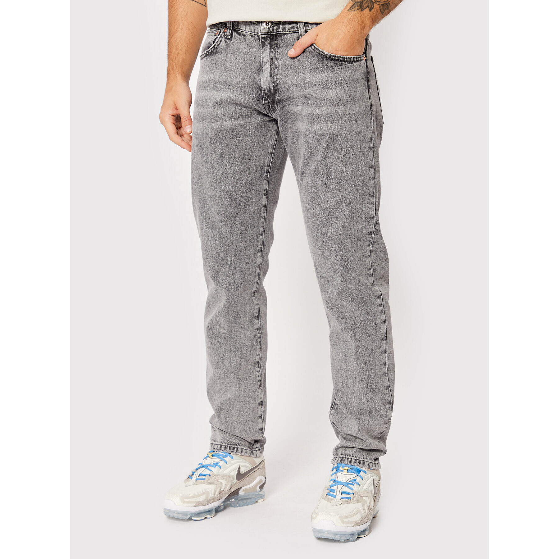 Woodbird Jeansy Doc 2236-104 Šedá Regular Fit - Pepit.cz