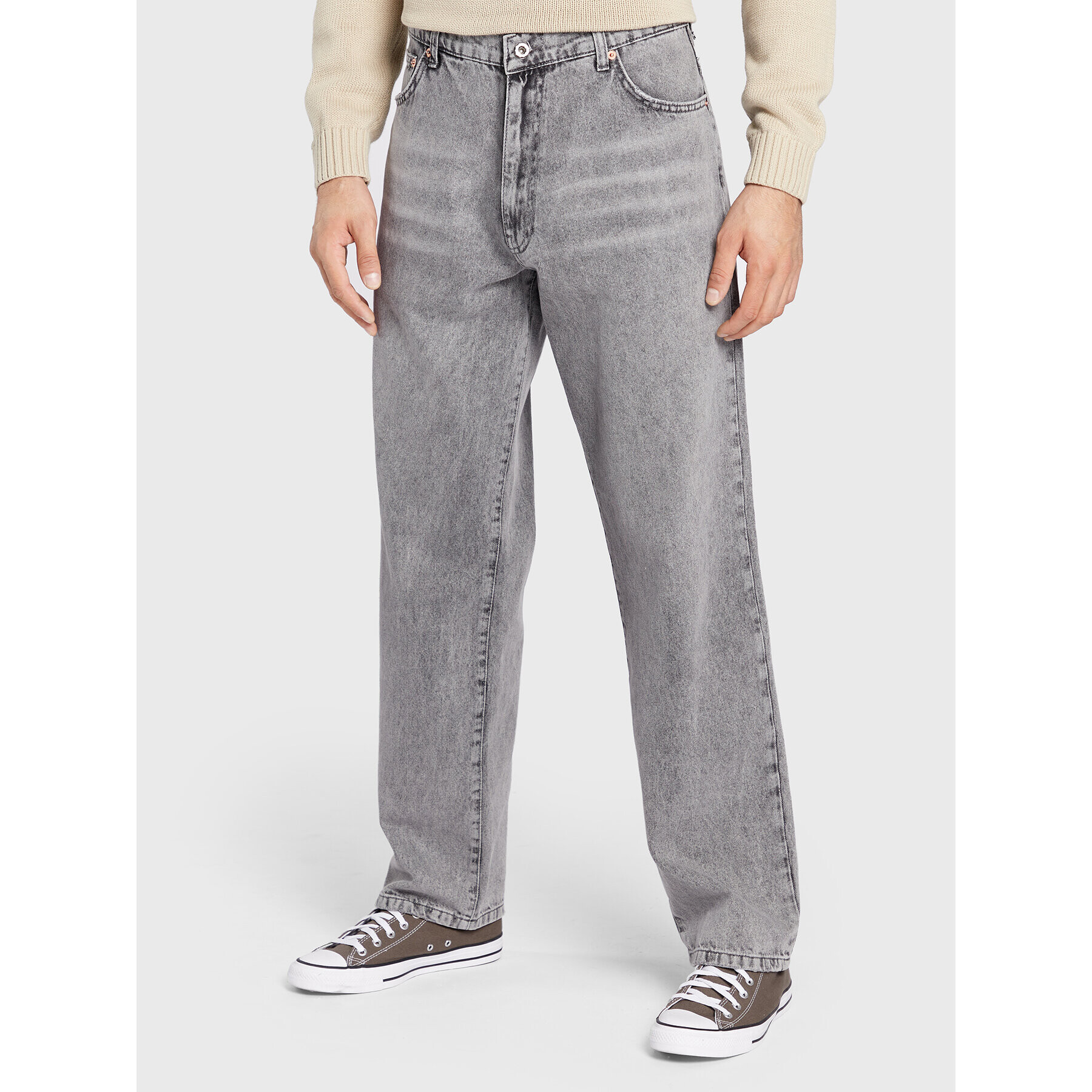 Woodbird Jeansy Leroy 2236-105 Šedá Relaxed Fit - Pepit.cz