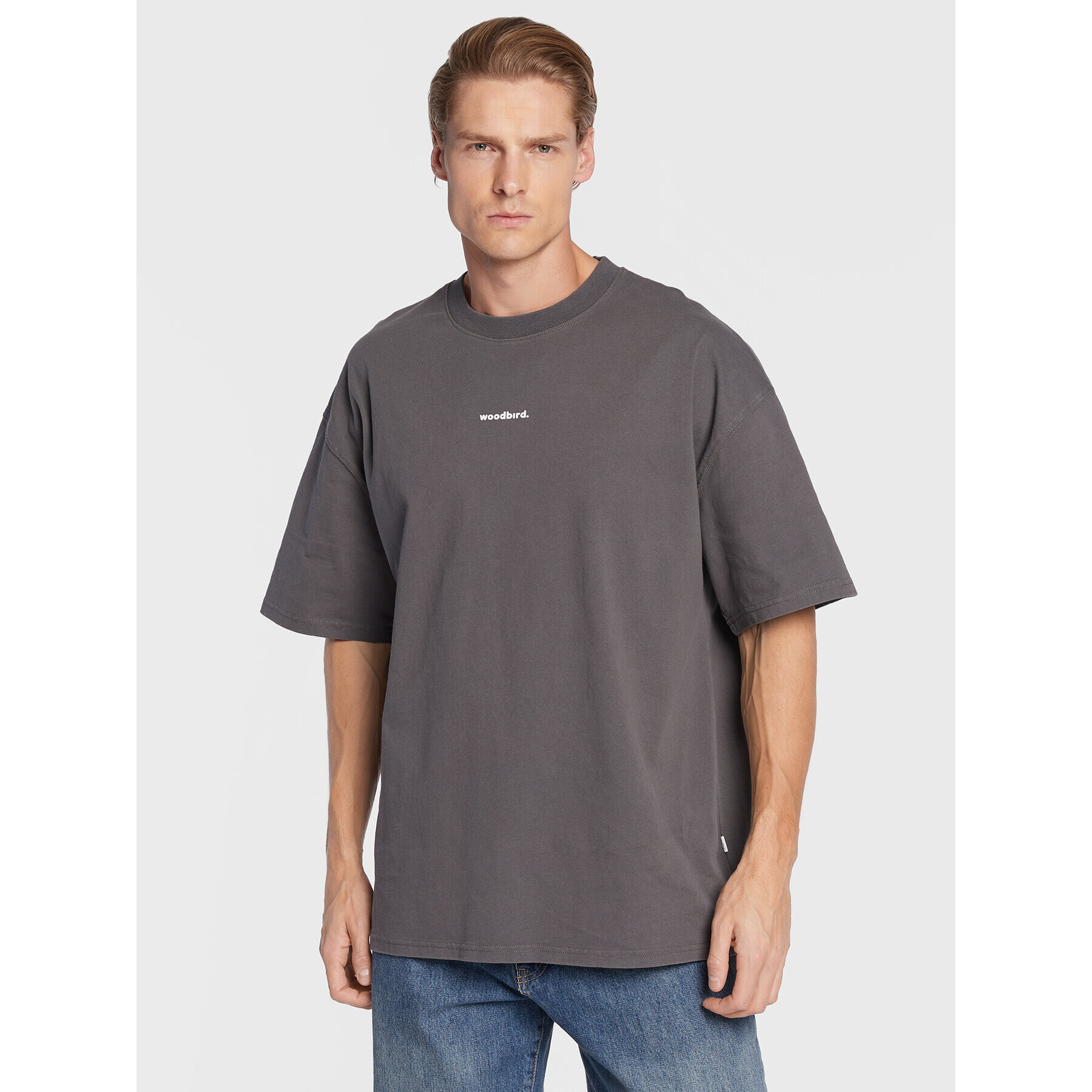 Woodbird T-Shirt Bose Mock 2246-403 Šedá Boxy Fit - Pepit.cz