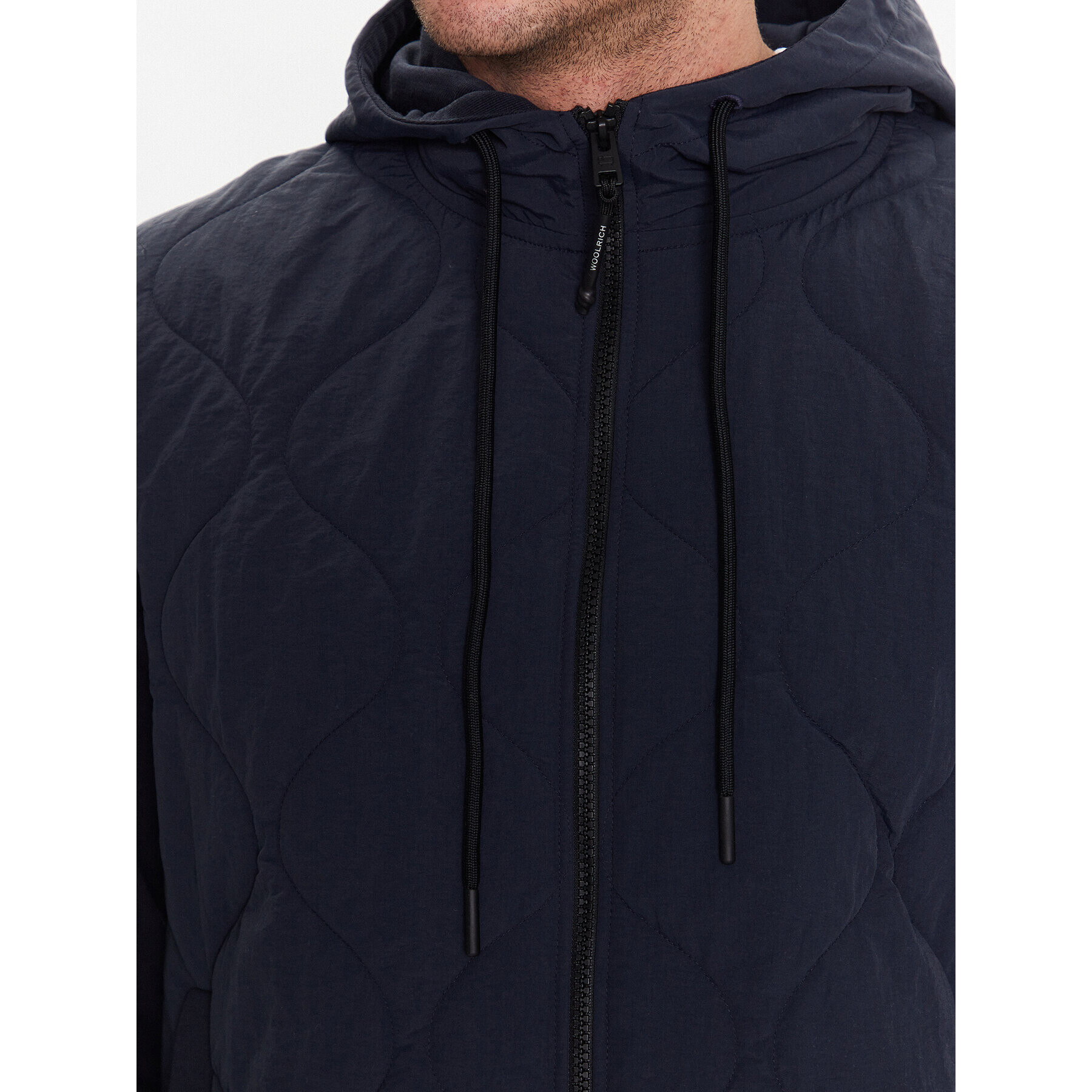 Woolrich Bunda pro přechodné období Hybrid Mixmedia CFWOSW0178MRUT3164 Tmavomodrá Regular Fit - Pepit.cz