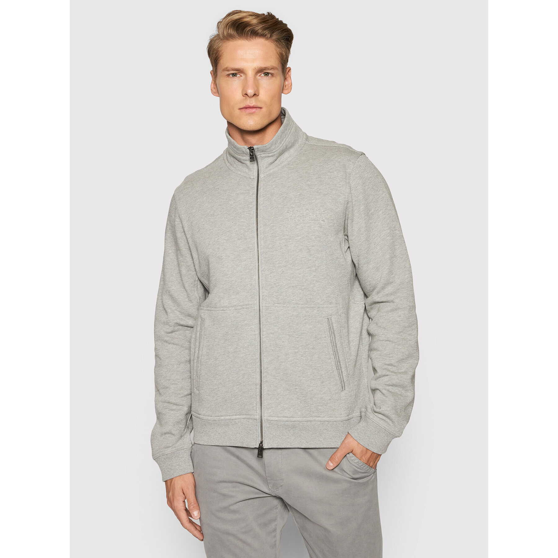 Woolrich Mikina CFWOSW0102MRUT2724 Šedá Regular Fit - Pepit.cz