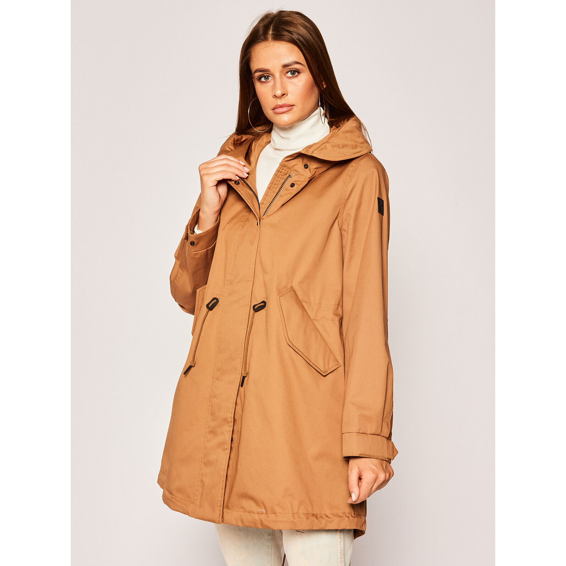 Woolrich Parka W’S Over WWOU0235FR UT1974 Hnědá Regular Fit - Pepit.cz