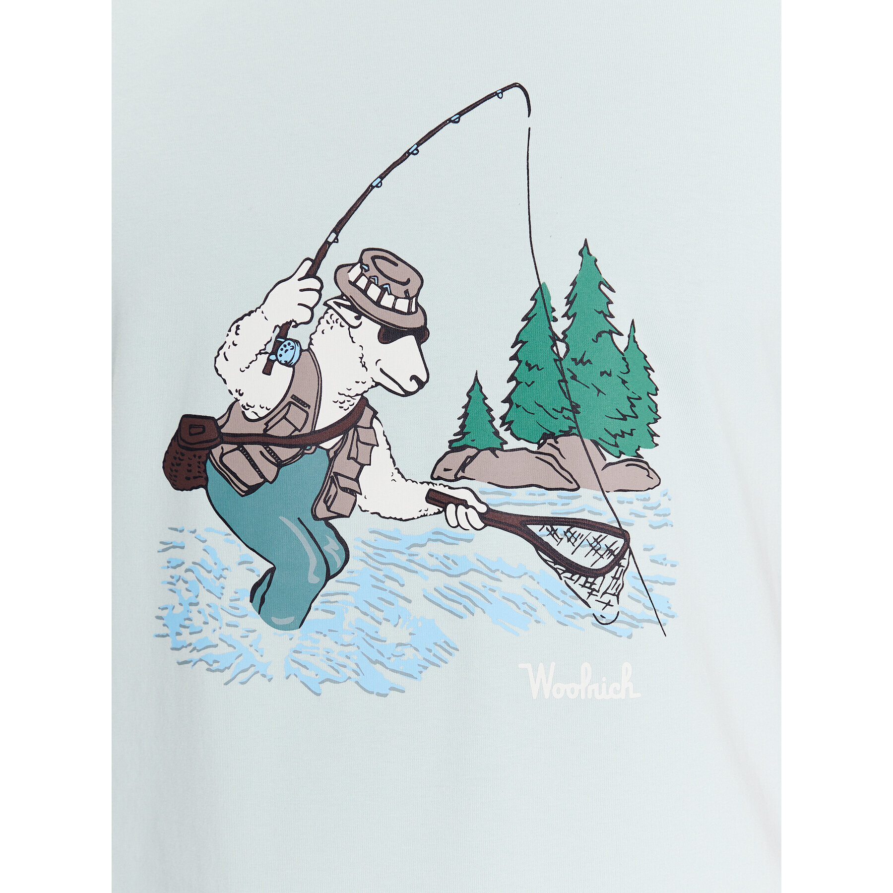 Woolrich T-Shirt Animated Sheep CFWOTE0095MRUT3370 Zelená Regular Fit - Pepit.cz