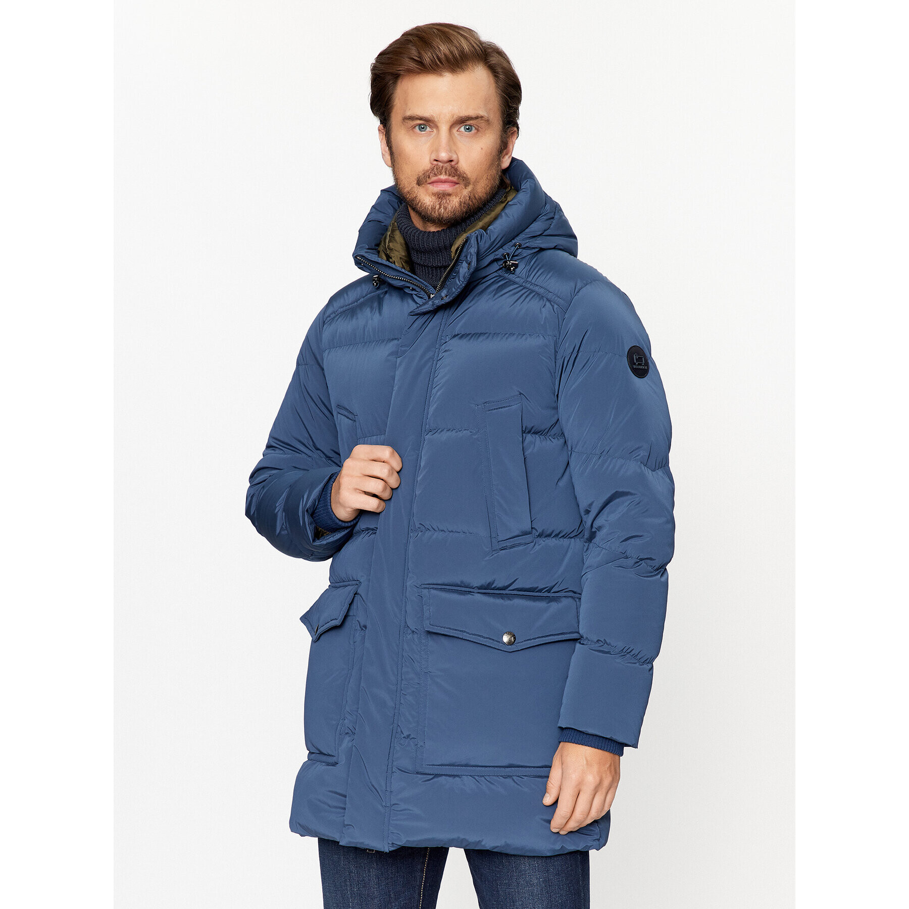 Woolrich Vatovaná bunda Premium CFWOOU0775MRUT3515 Tmavomodrá Regular Fit - Pepit.cz