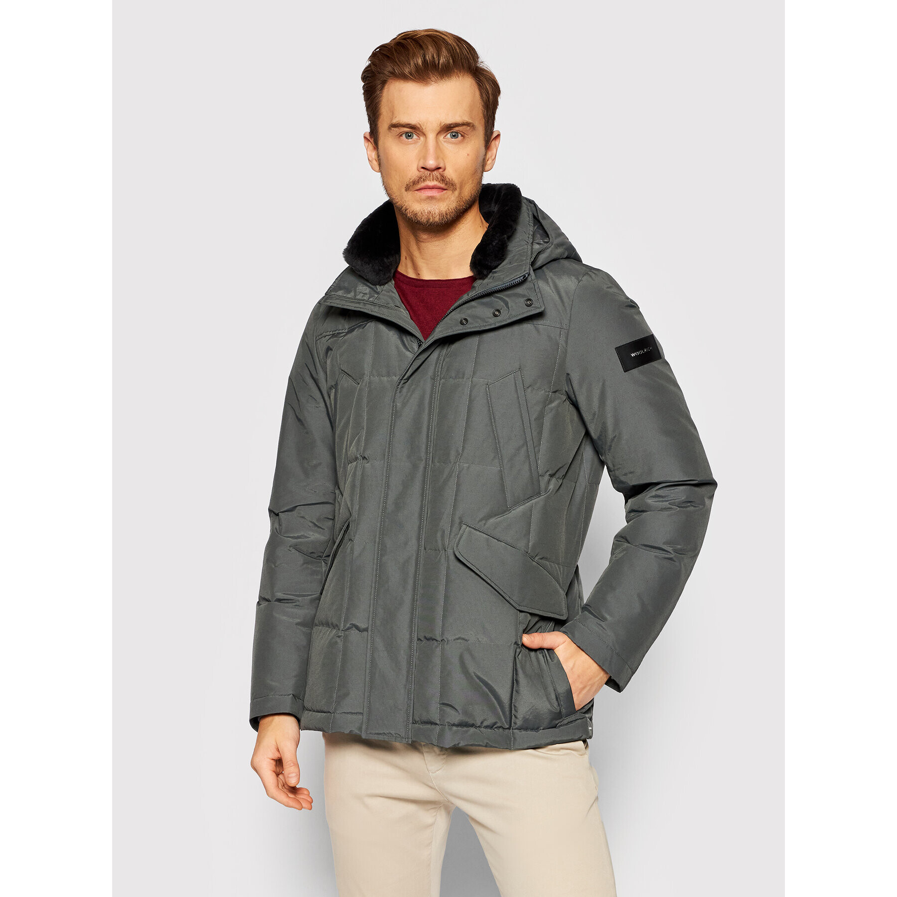 Woolrich Zimní bunda Blizzard CFWOOU0490MRUT0001 Šedá Regular Fit - Pepit.cz