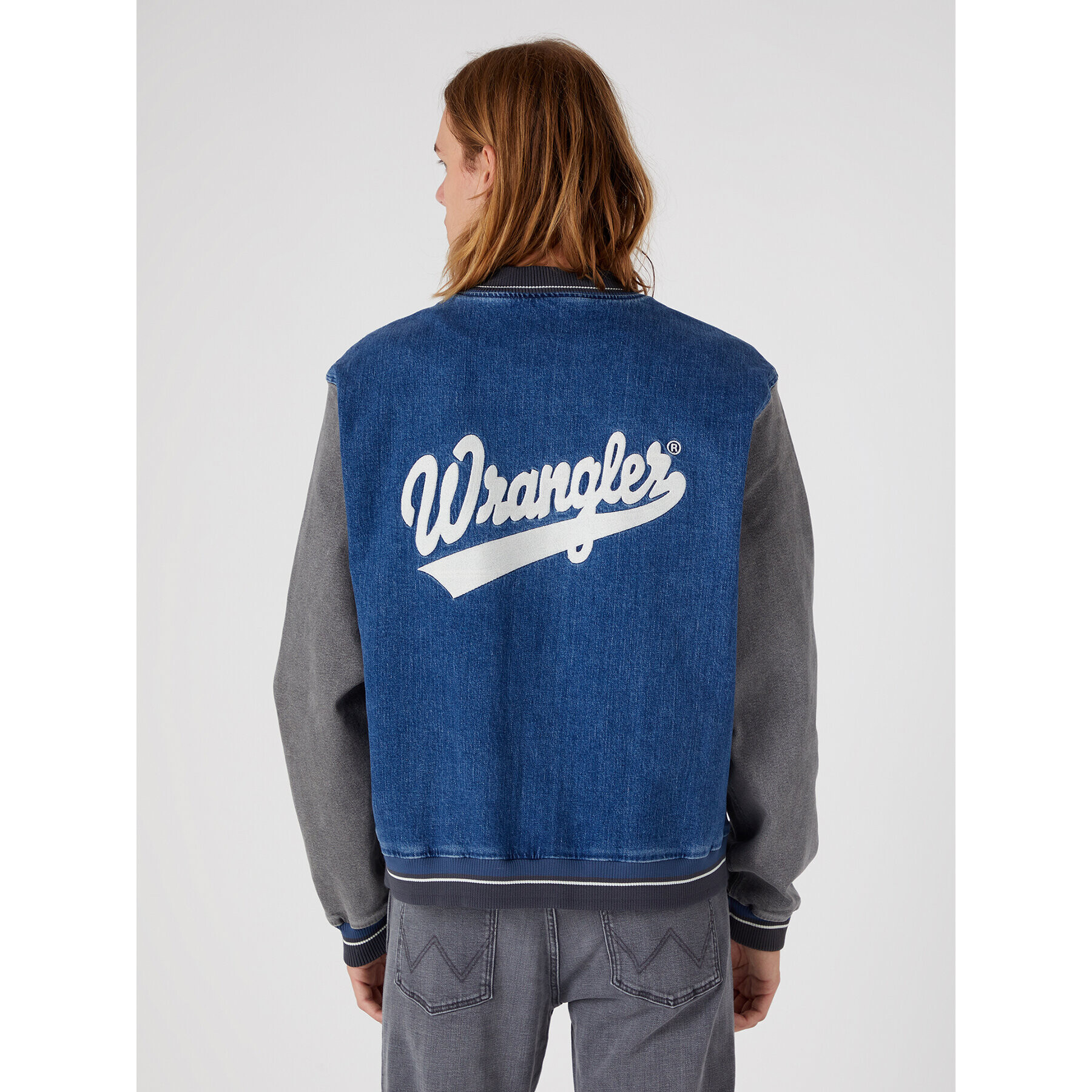 Wrangler Bunda bomber Baseball W48272Z90 112331618 Modrá Regular Fit - Pepit.cz