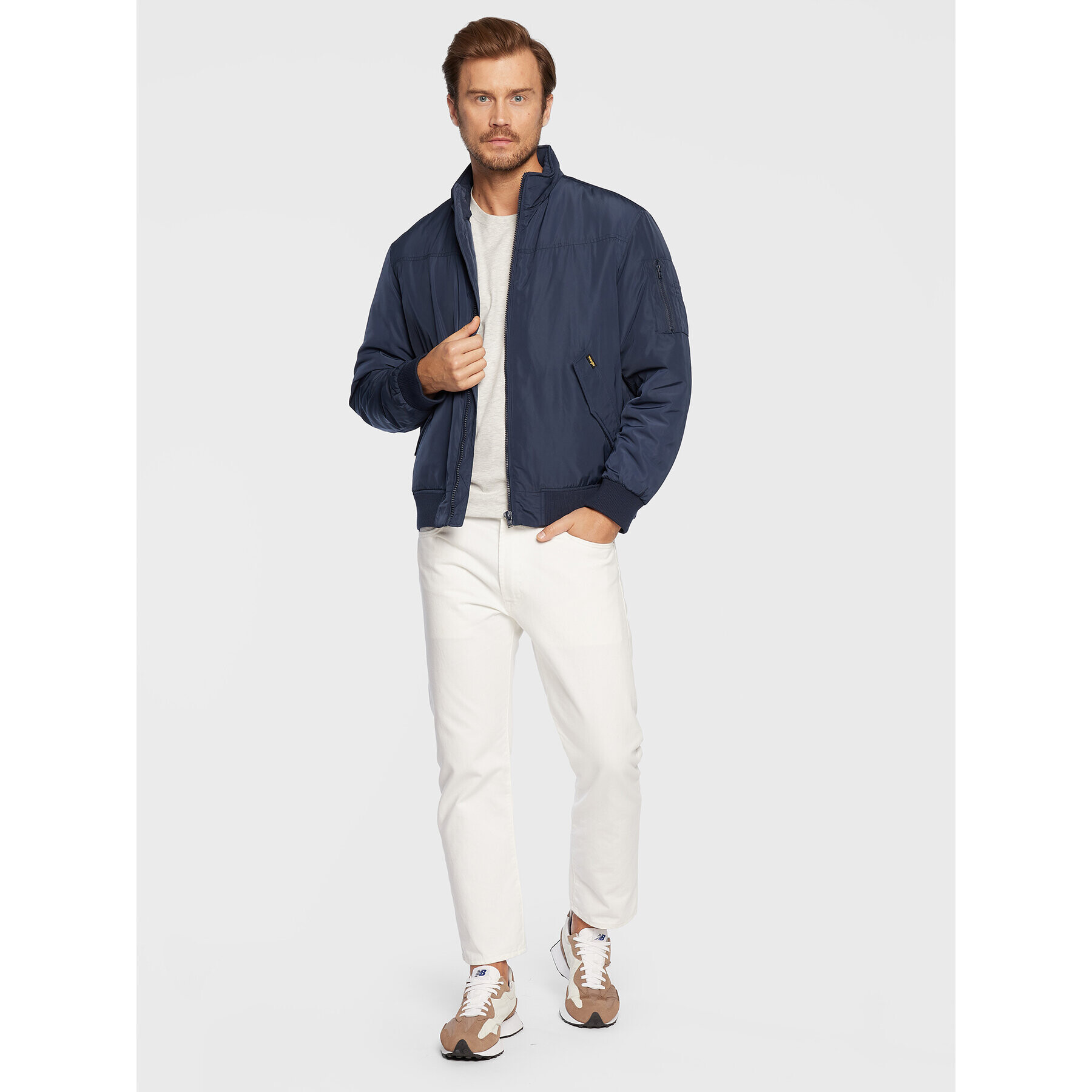 Wrangler Bunda bomber W4C5W3114 Tmavomodrá Relaxed Fit - Pepit.cz