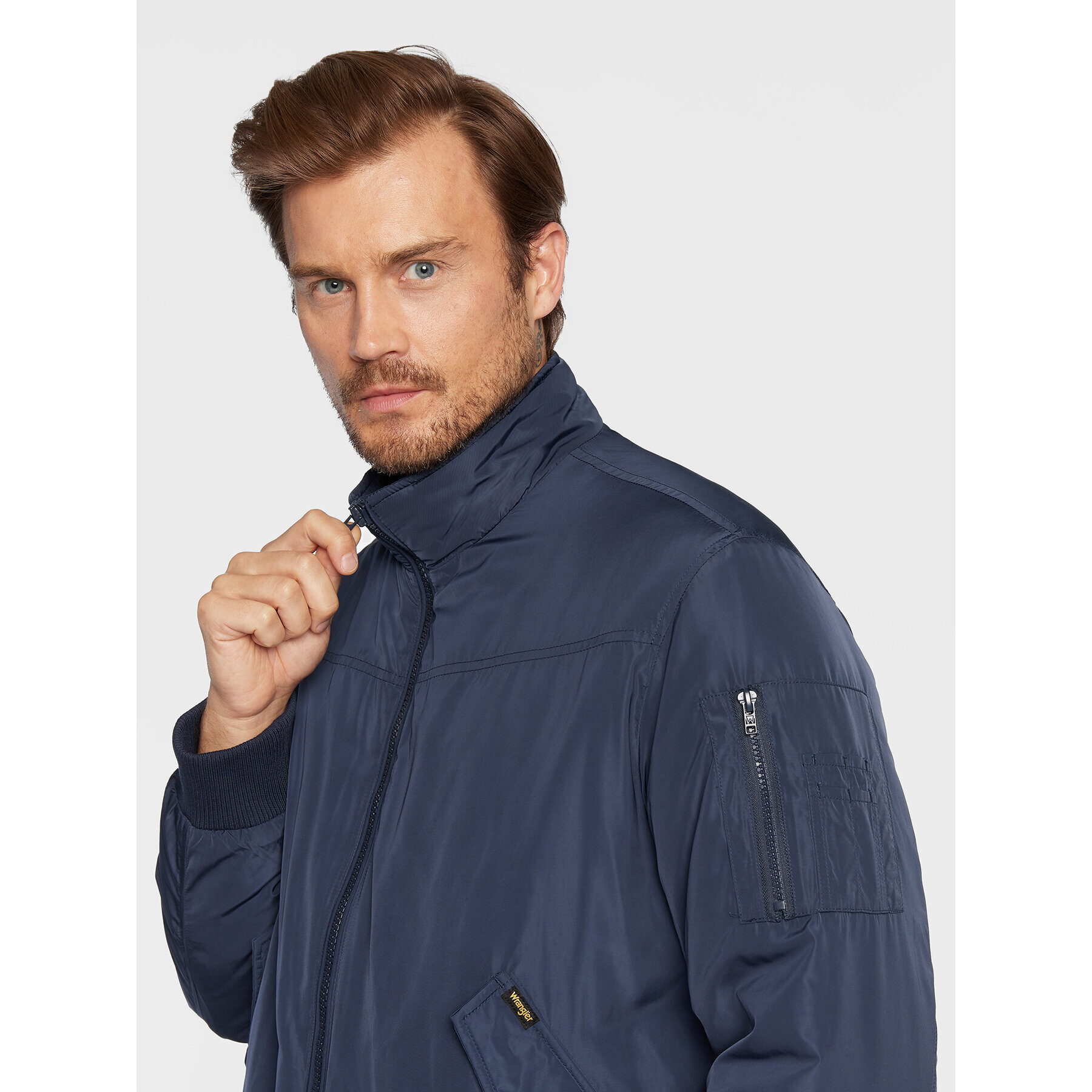 Wrangler Bunda bomber W4C5W3114 Tmavomodrá Relaxed Fit - Pepit.cz