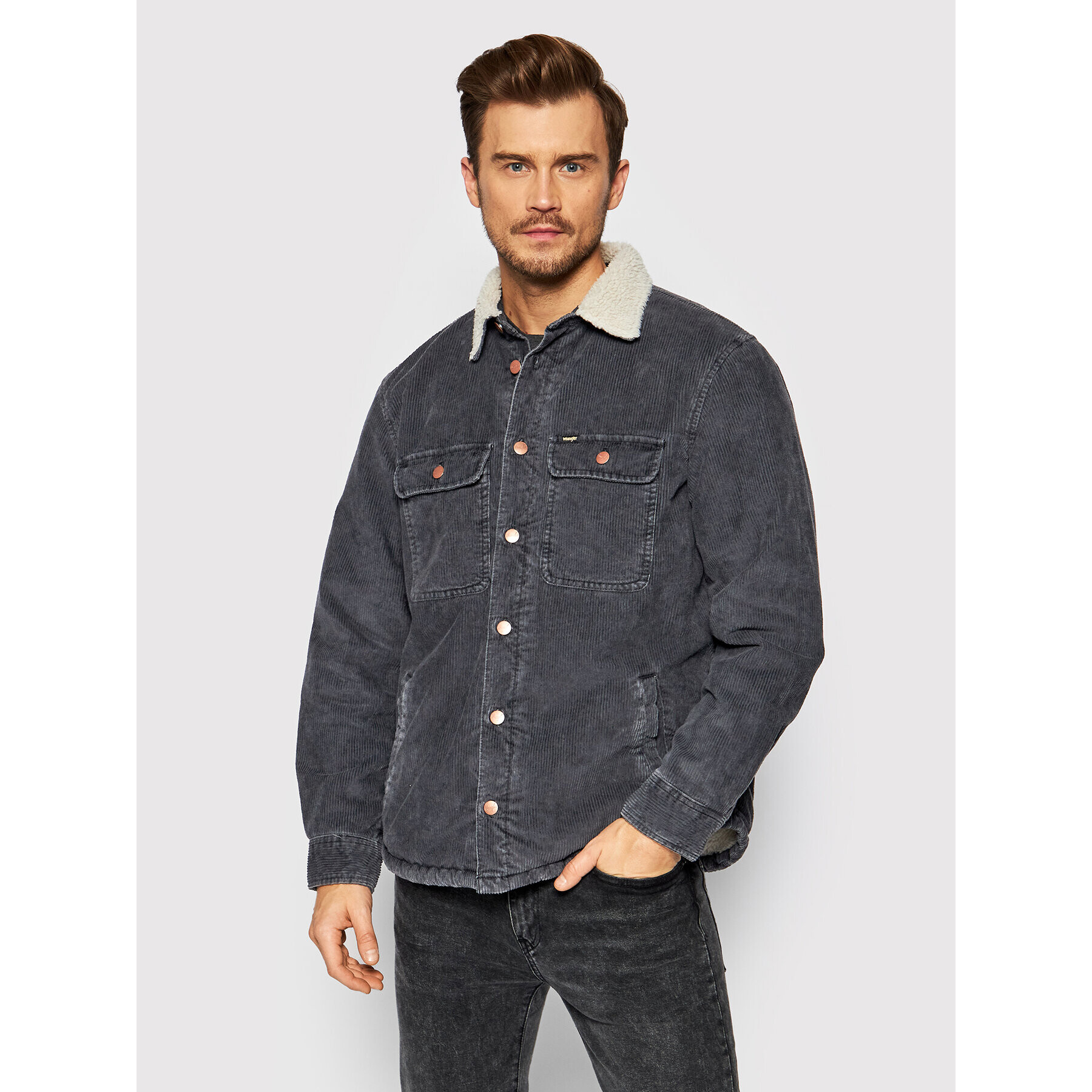 Wrangler Bunda pro přechodné období Shacket W5B3X2378 Šedá Regular Fit - Pepit.cz