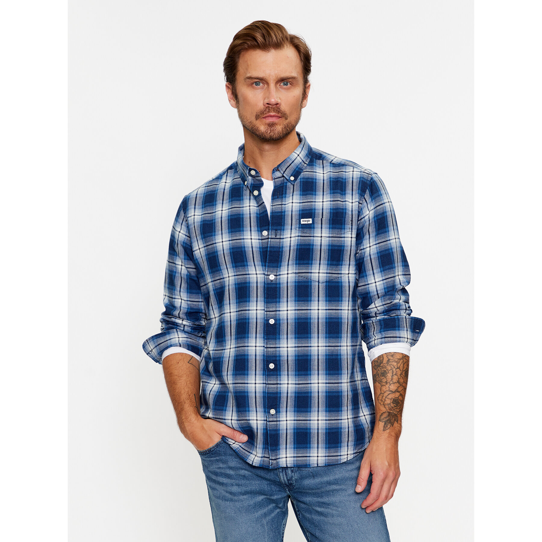 Wrangler džínová košile 112341056 Modrá Regular Fit - Pepit.cz