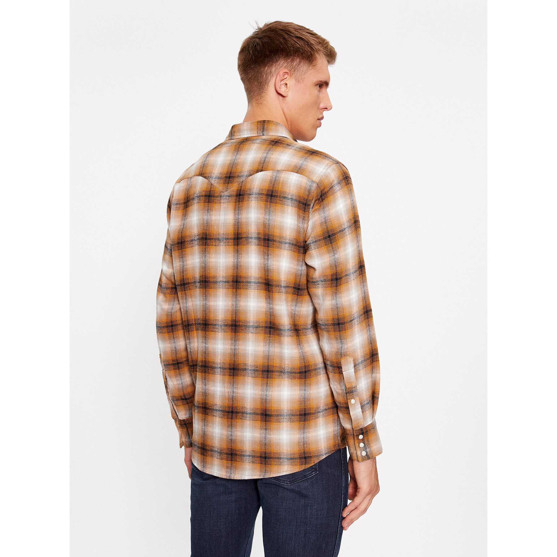 Wrangler džínová košile Western 112341159 Hnědá Regular Fit - Pepit.cz