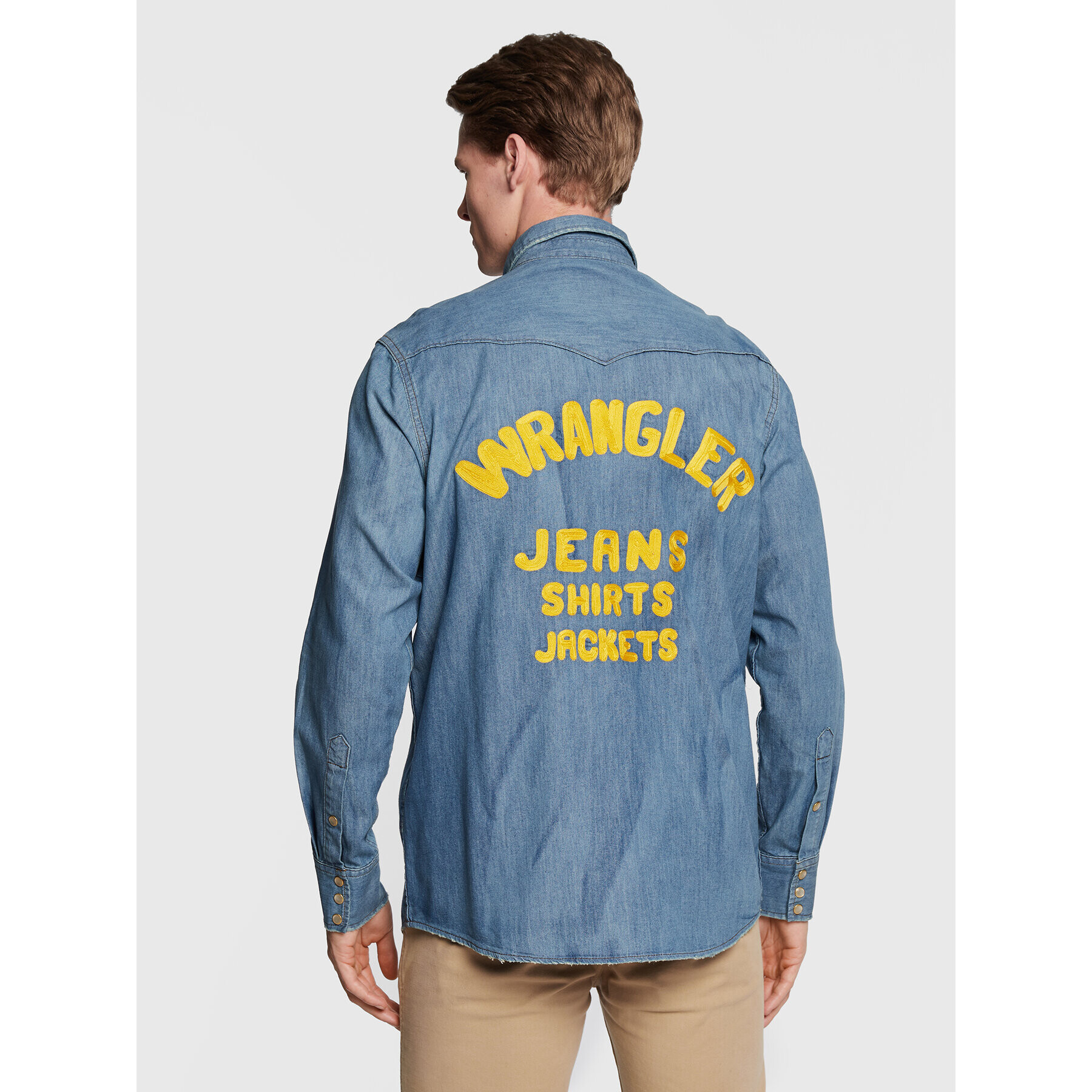 Wrangler džínová košile LEON BRIDGES W5M0CX31O 112328528 Modrá Regular Fit - Pepit.cz