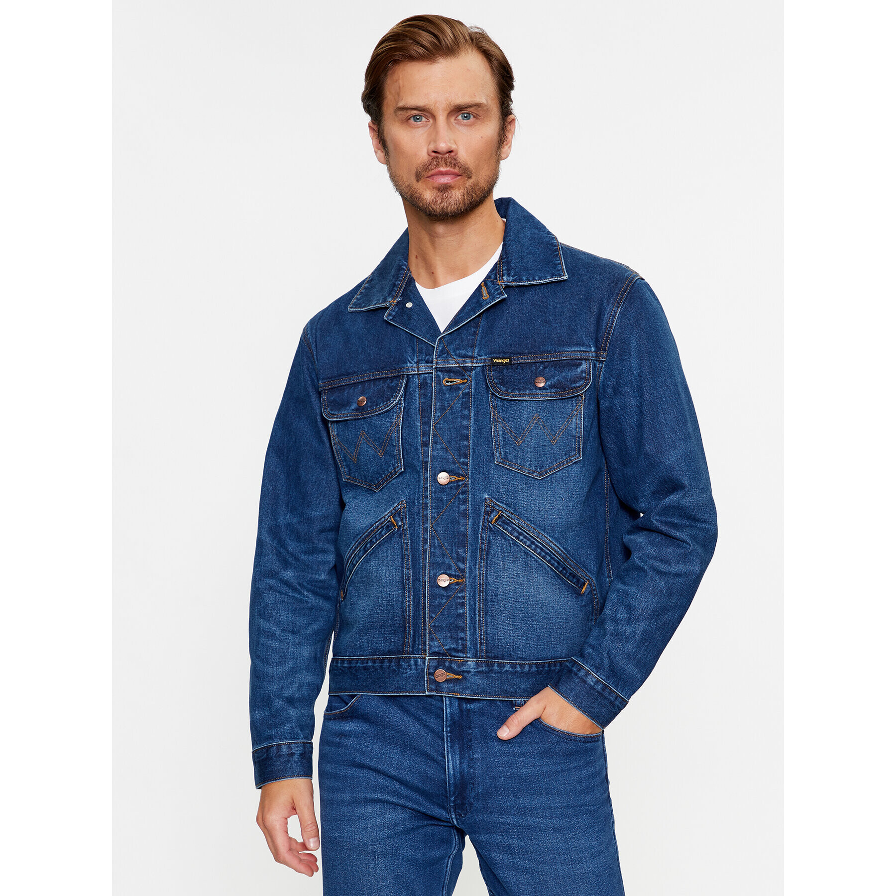 Wrangler Jeansová bunda 124Mj 112341043 Modrá Regular Fit - Pepit.cz