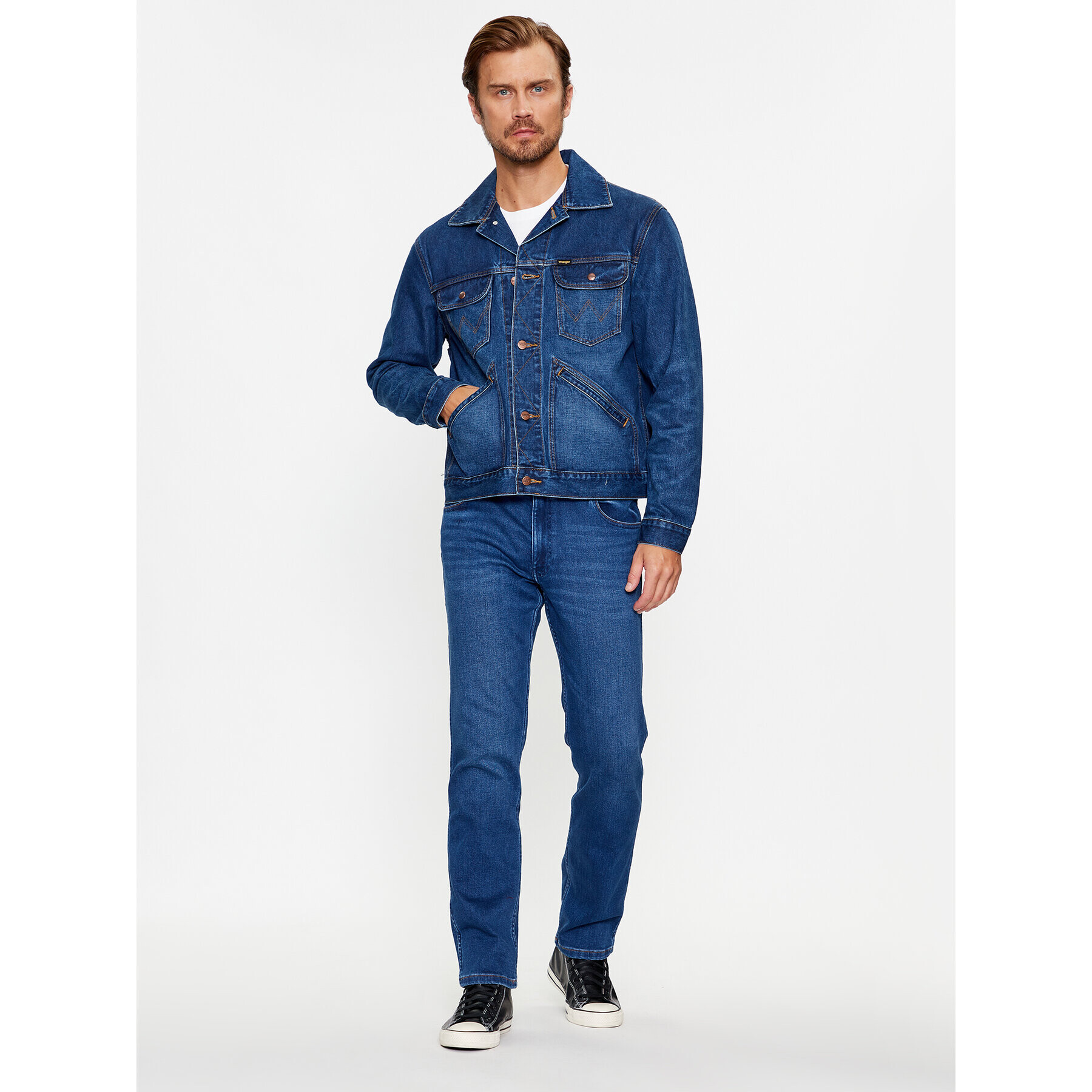 Wrangler Jeansová bunda 124Mj 112341043 Modrá Regular Fit - Pepit.cz