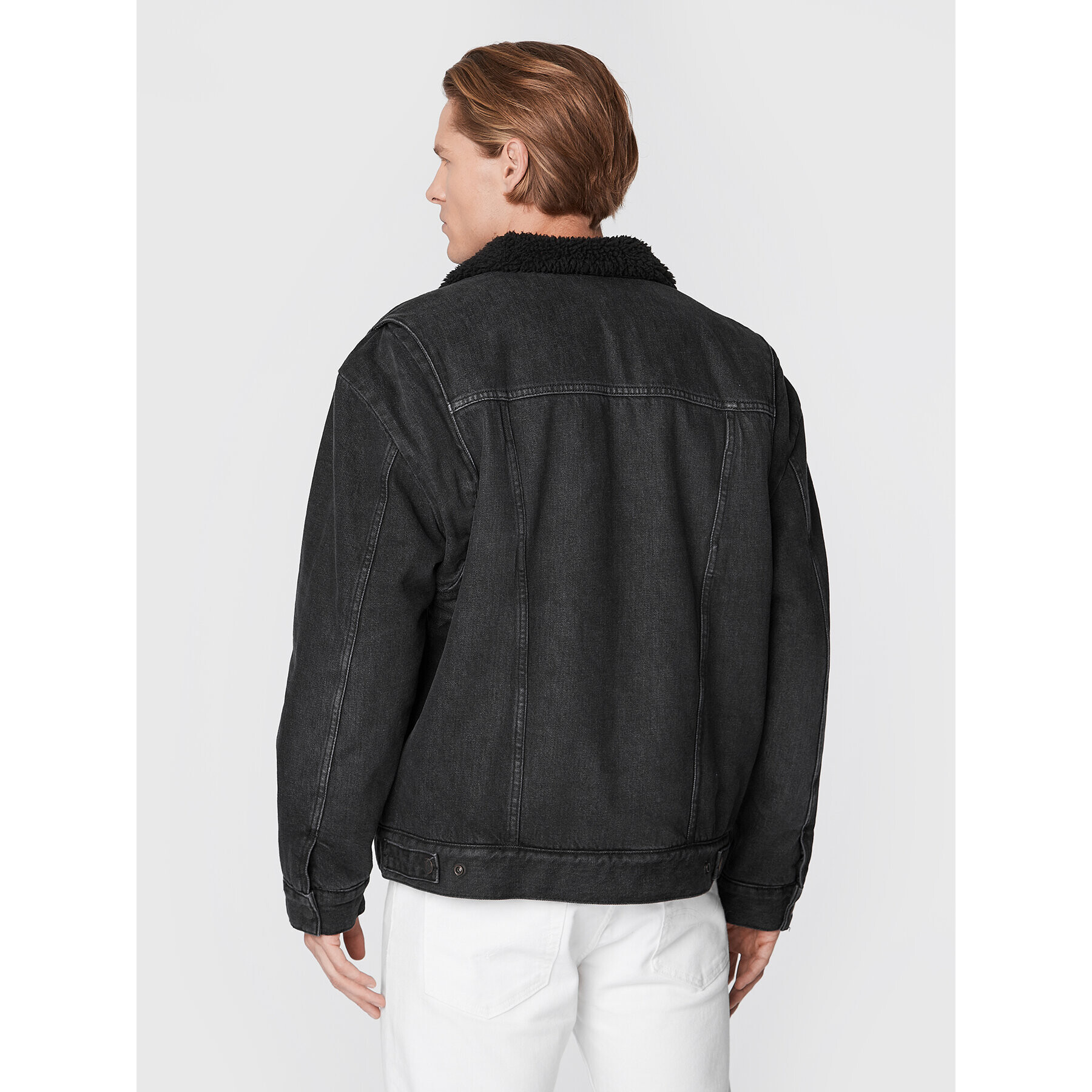 Wrangler Jeansová bunda Antifit Sherpa W4727029P 112321160 Černá Relaxed Fit - Pepit.cz