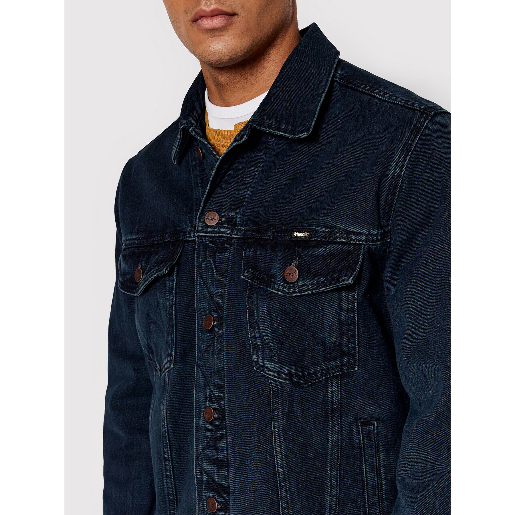 Wrangler Jeansová bunda Authentic W410YN Tmavomodrá Regular Fit - Pepit.cz