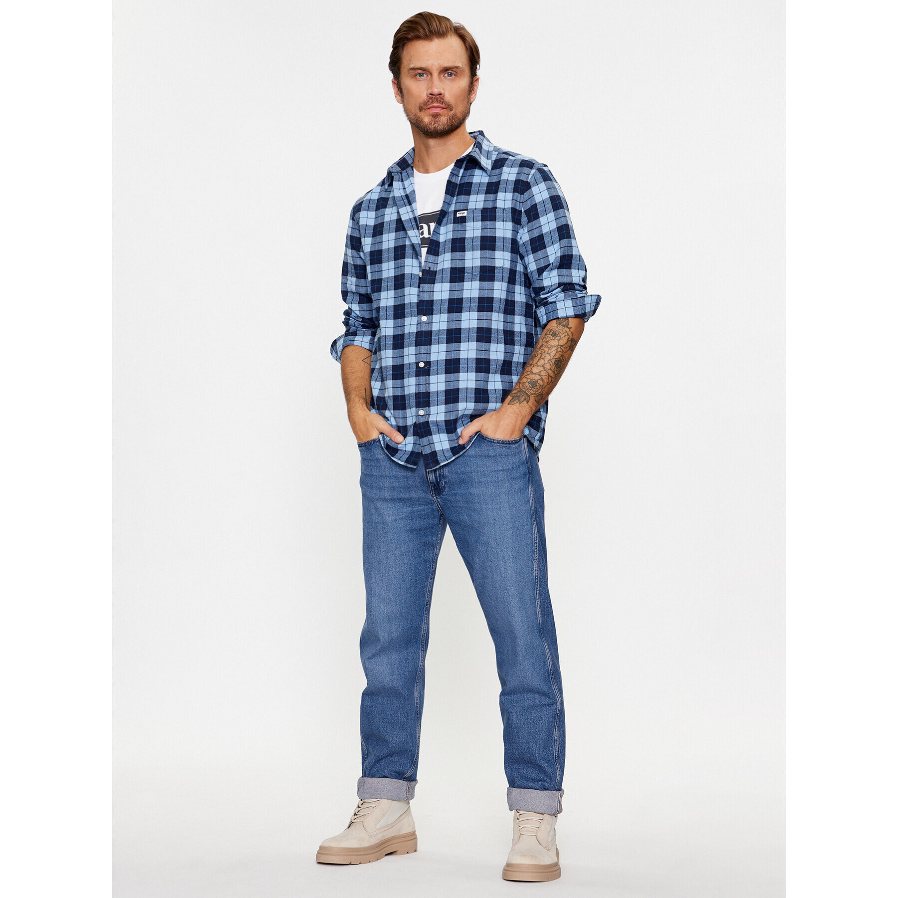 Wrangler Jeansy Frontier 112341442 Modrá Relaxed Fit - Pepit.cz