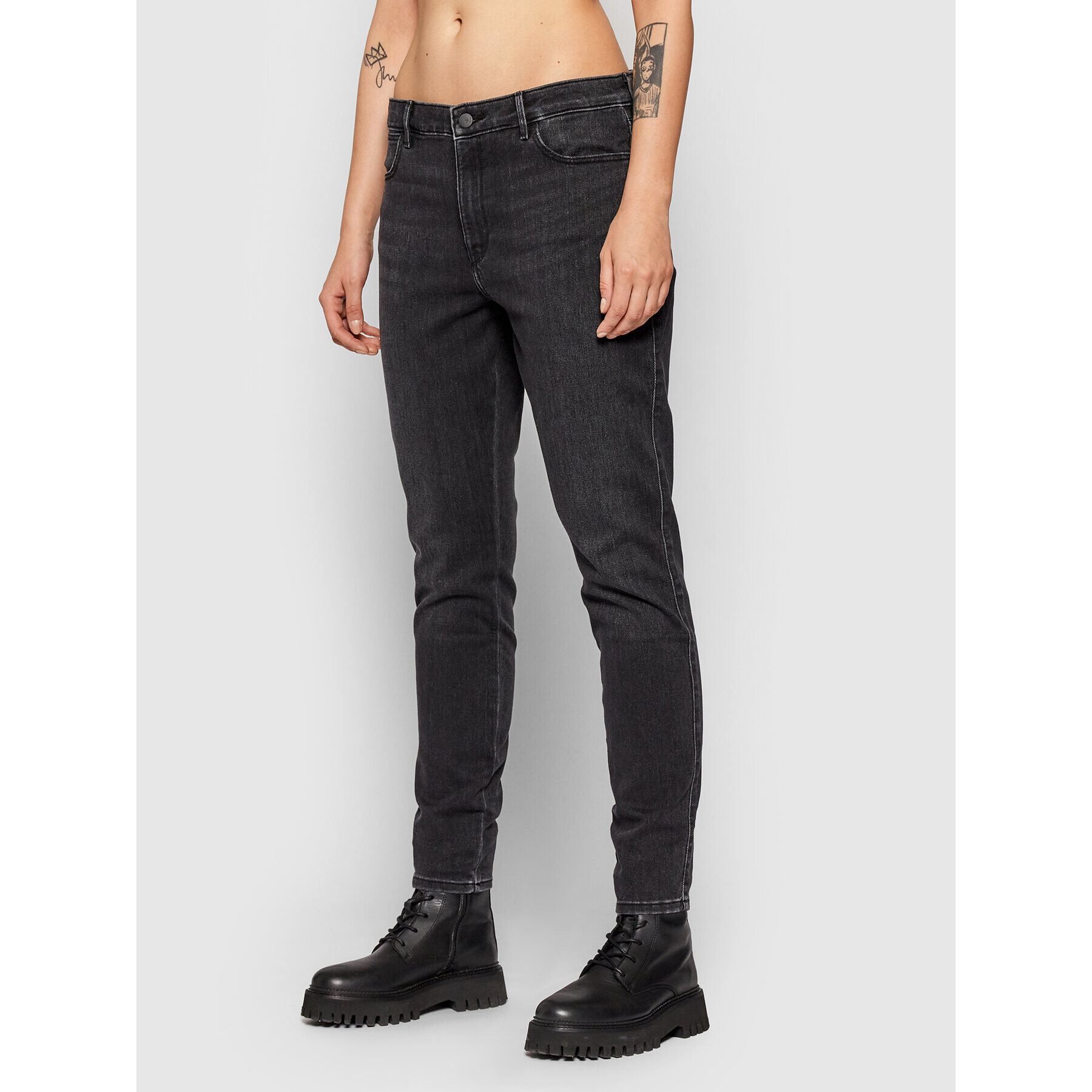 Wrangler Jeansy Body Bespoke W28KZJ387 Černá Skinny Fit - Pepit.cz