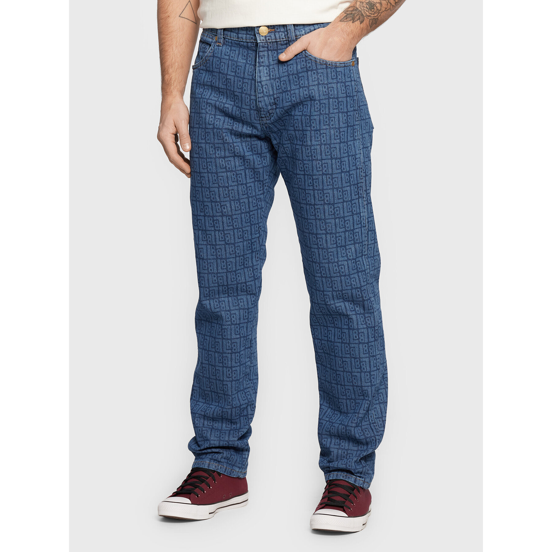 Wrangler Jeansy LEON BRIDGES Frontier In All Over Laser W16VCB31Y 112328335 Modrá Regular Fit - Pepit.cz