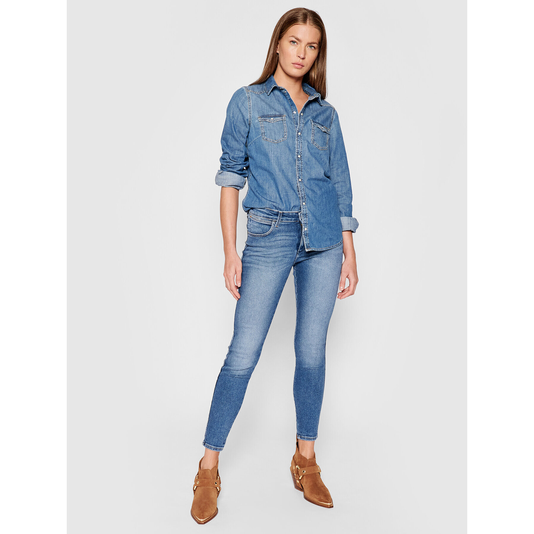 Wrangler Jeansy W28KTX386 Modrá Skinny Fit - Pepit.cz