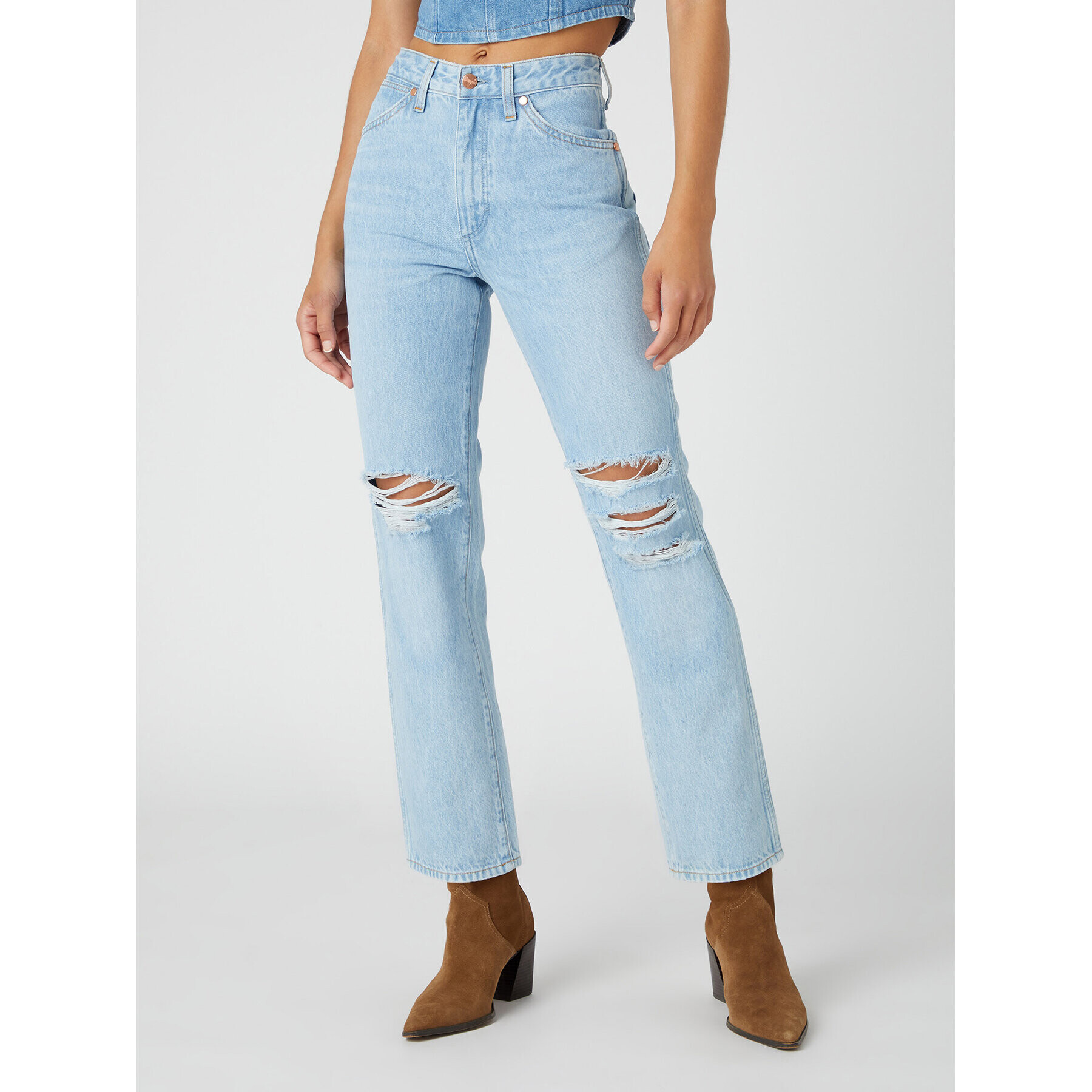 Wrangler Jeansy Wild West W2H2DE32Y 112332388 Modrá Straight Leg - Pepit.cz