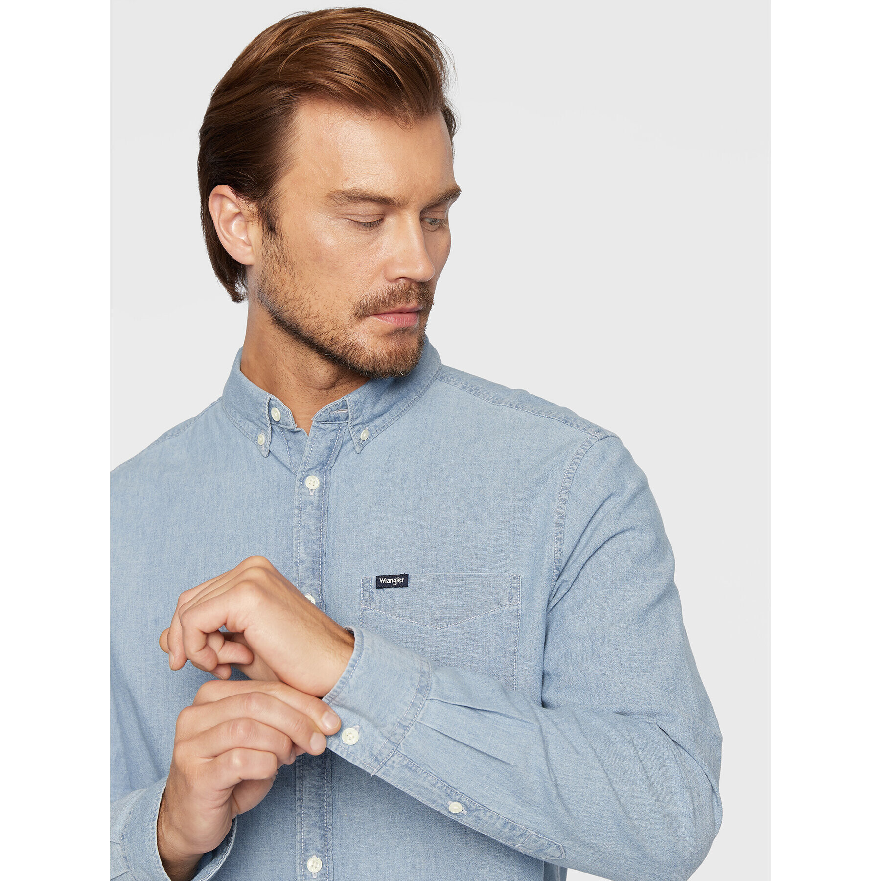 Wrangler Košile Button Down W5B11GX4E Modrá Regular Fit - Pepit.cz