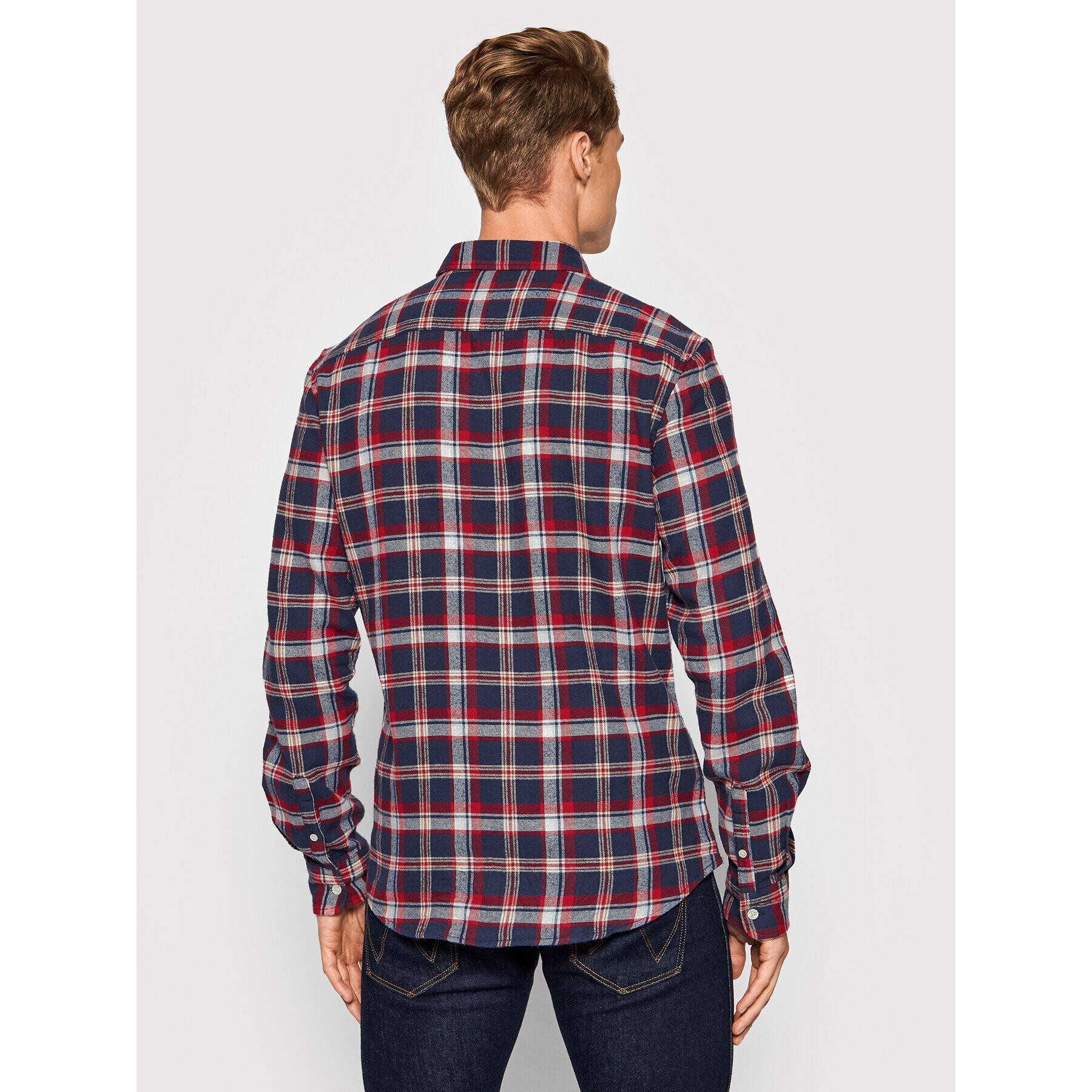 Wrangler Košile Pkt W5F1B3X47 Tmavomodrá Slim Fit - Pepit.cz