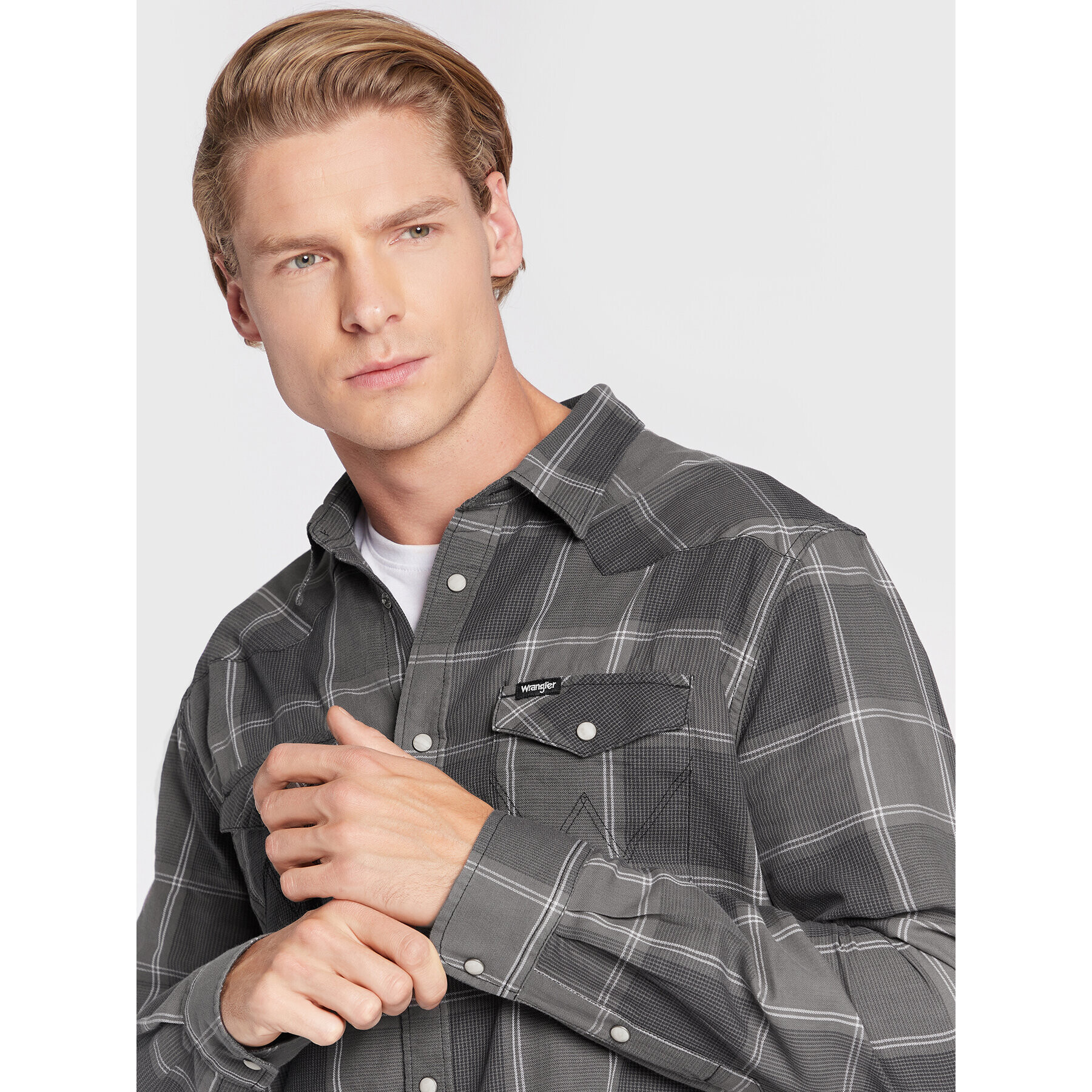 Wrangler Košile Western W5B42L100 112320934 Šedá Regular Fit - Pepit.cz