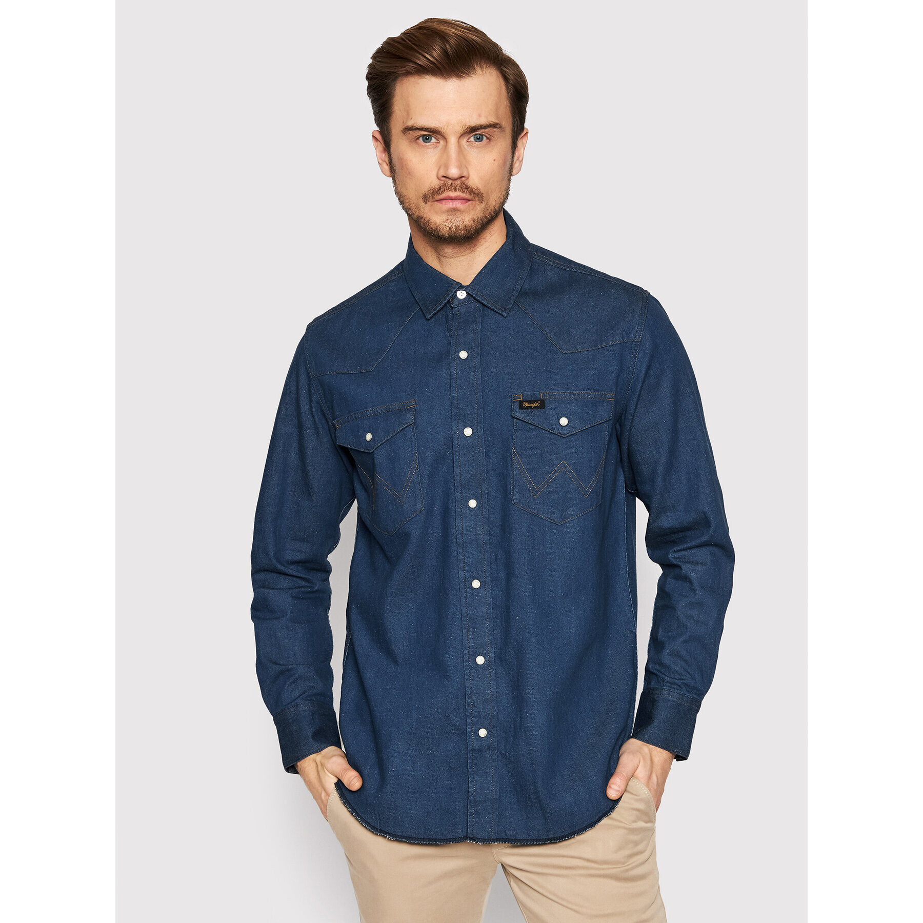 Wrangler Košile Workshirt W5D1BKH98 Tmavomodrá Regular Fit - Pepit.cz