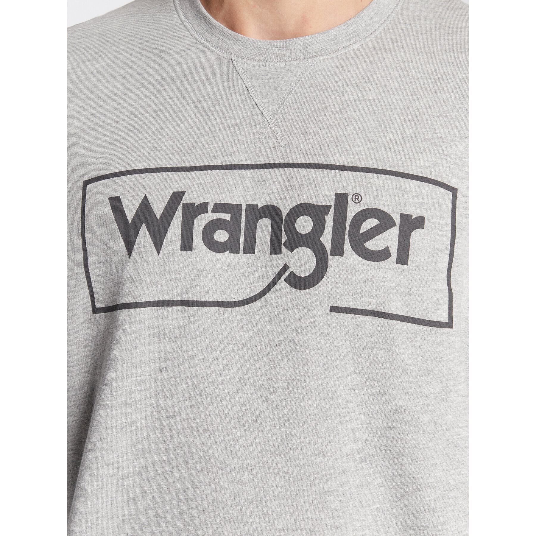 Wrangler Mikina Frame Logo Crew W662HAX37 Šedá Regular Fit - Pepit.cz