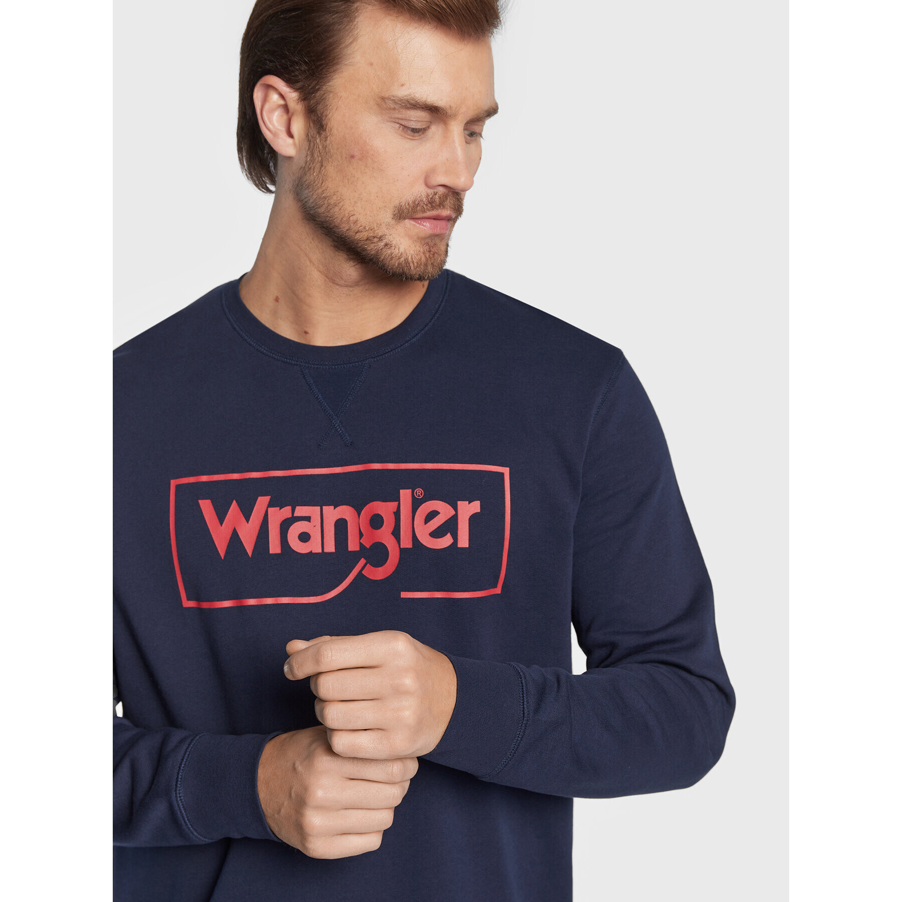 Wrangler Mikina Frame Logo W662HA114 112320240 Tmavomodrá Regular Fit - Pepit.cz