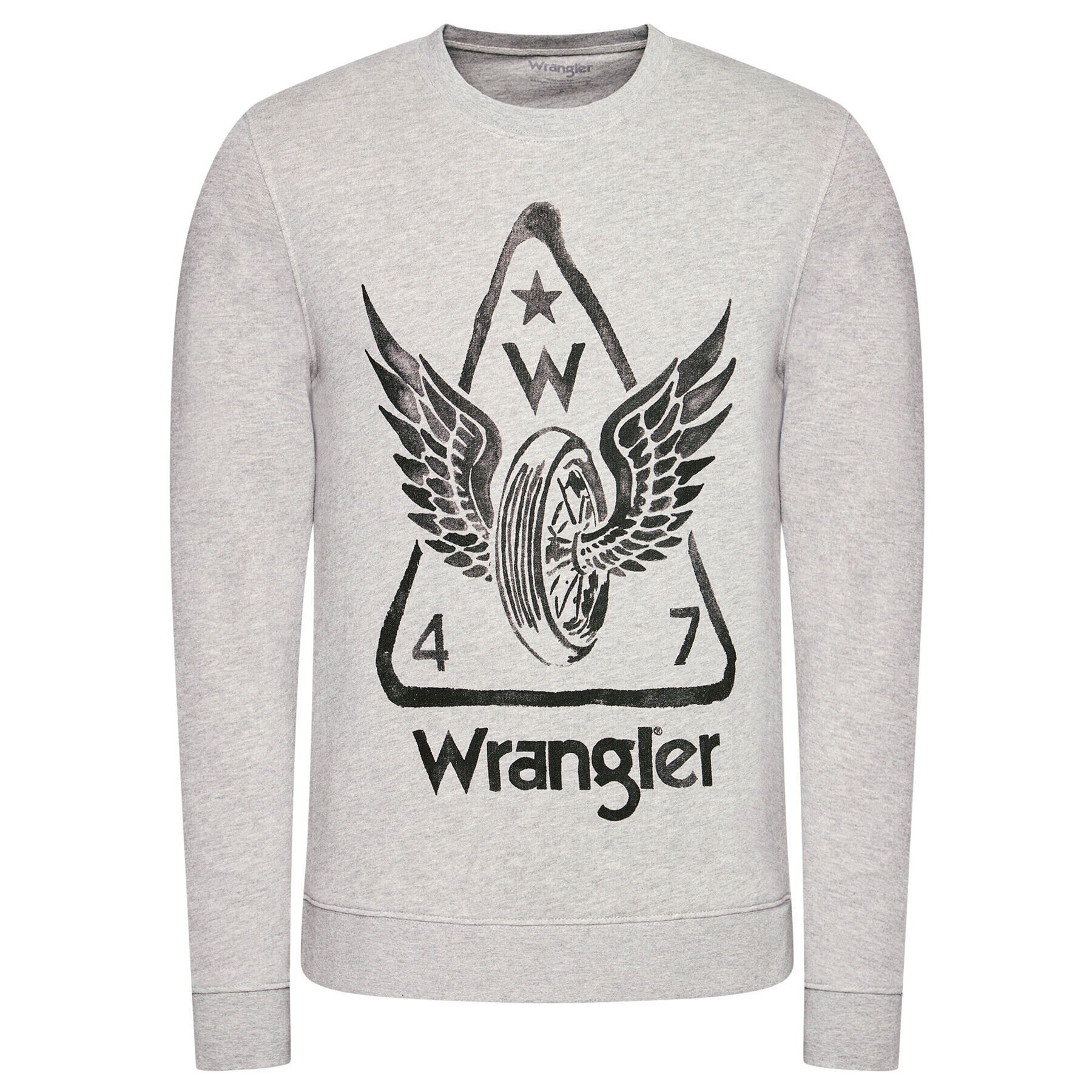 Wrangler Mikina Graphic Crew W6E2HAX37 Šedá Regular Fit - Pepit.cz