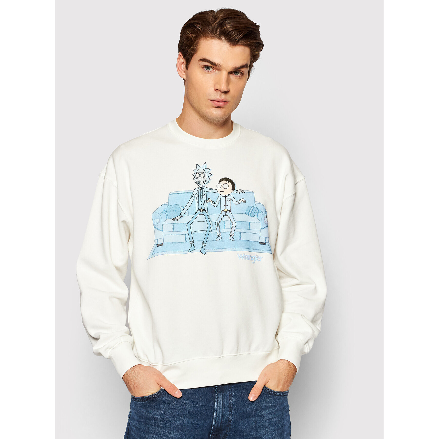 Wrangler Mikina RICK AND MORTY W6R1HN737 Bílá Regular Fit - Pepit.cz