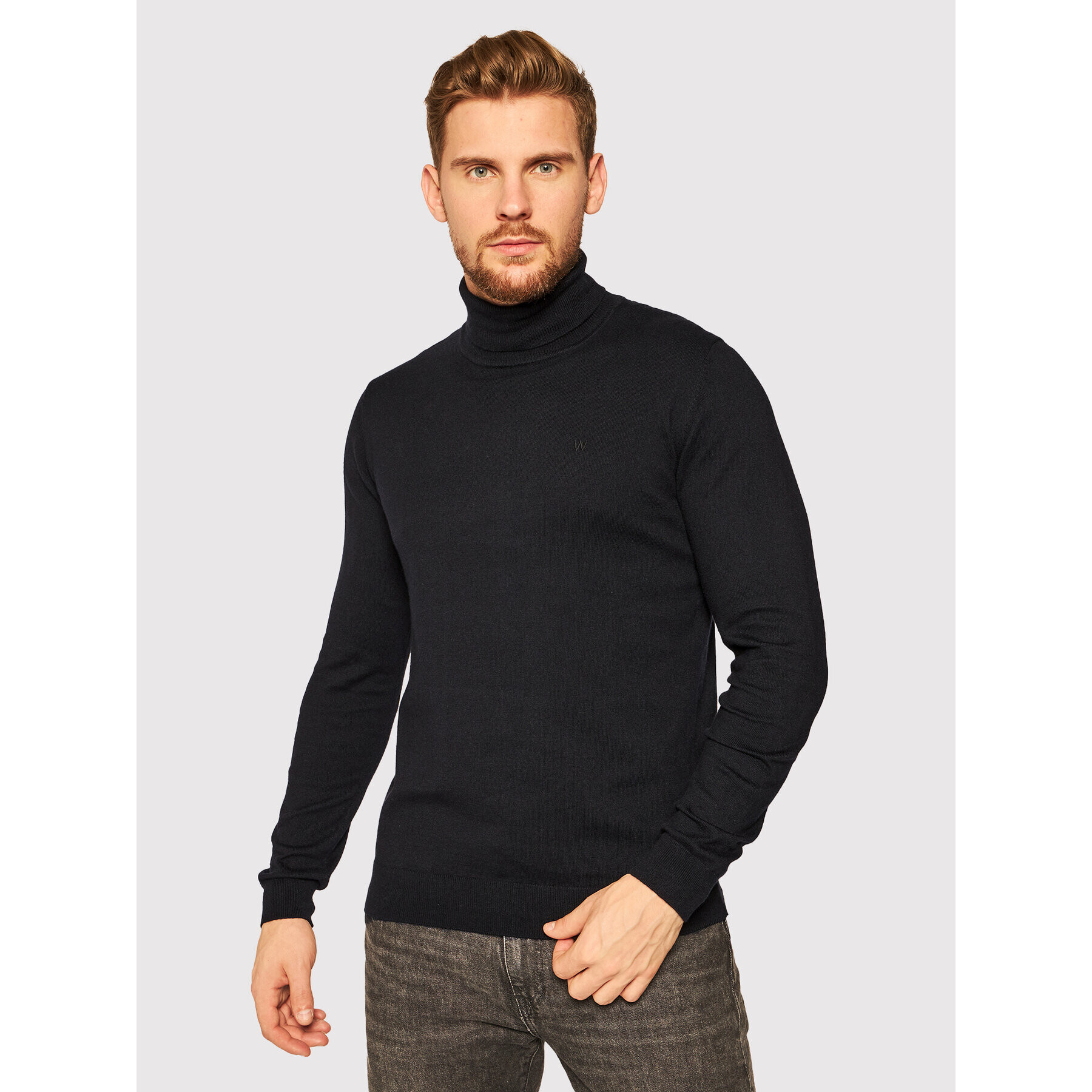 Wrangler Rolák Roll Neck Knit W8A22P100 Černá Slim Fit - Pepit.cz