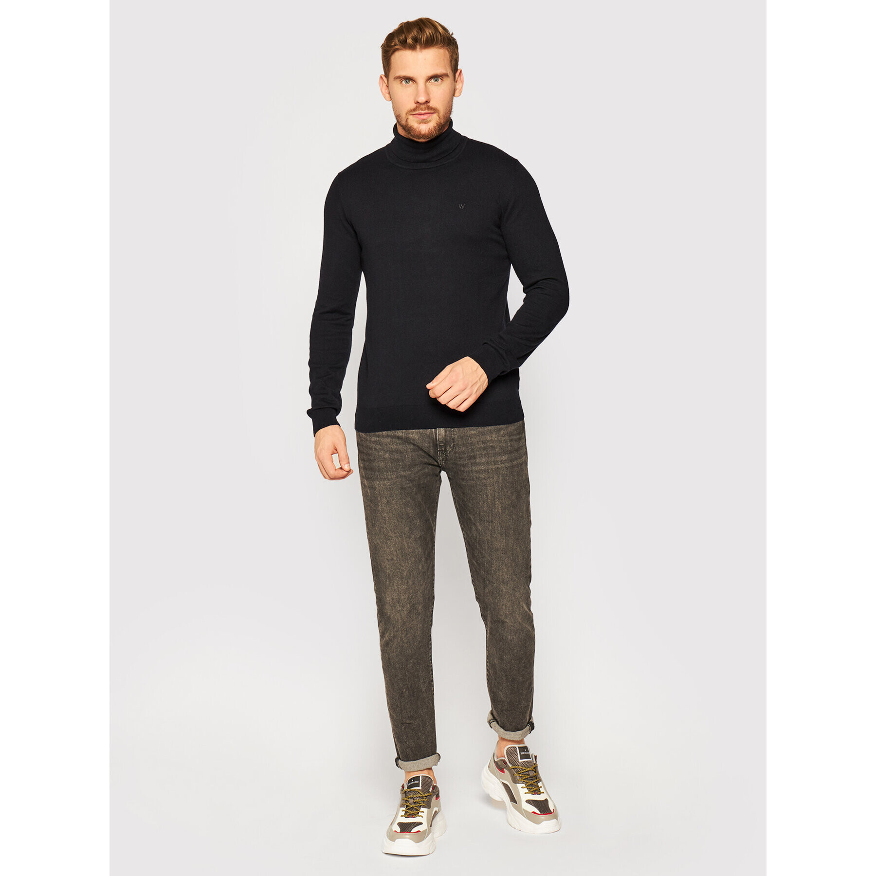 Wrangler Rolák Roll Neck Knit W8A22P100 Černá Slim Fit - Pepit.cz