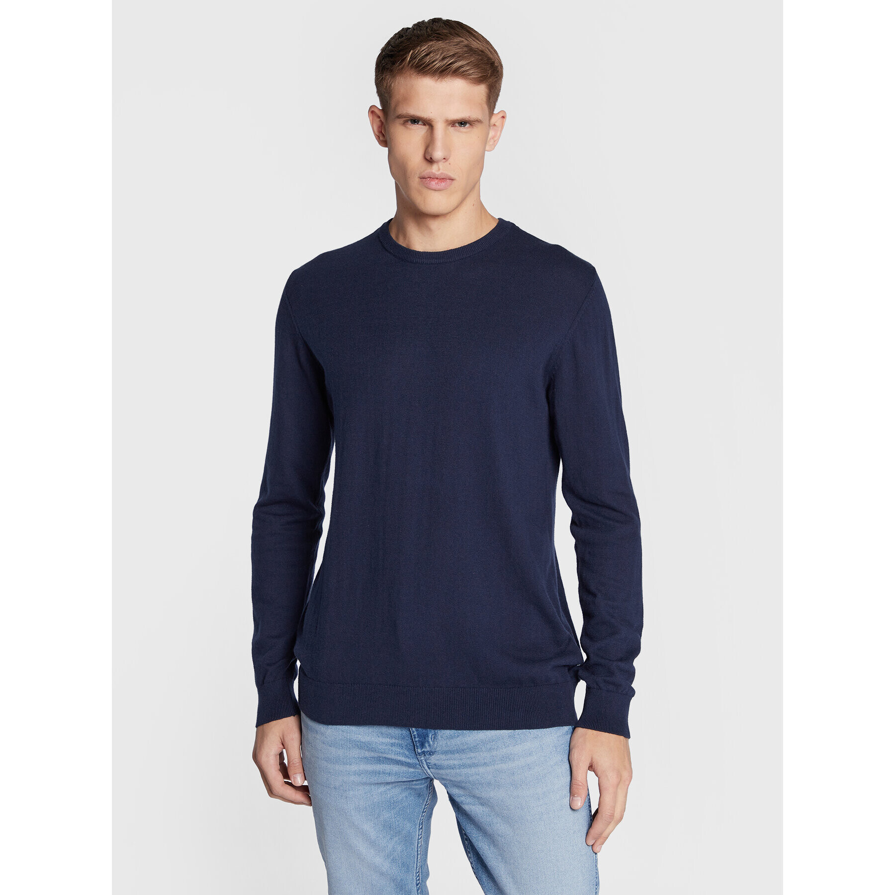 Wrangler Svetr Crewneck W8A02P114 Tmavomodrá Regular Fit - Pepit.cz