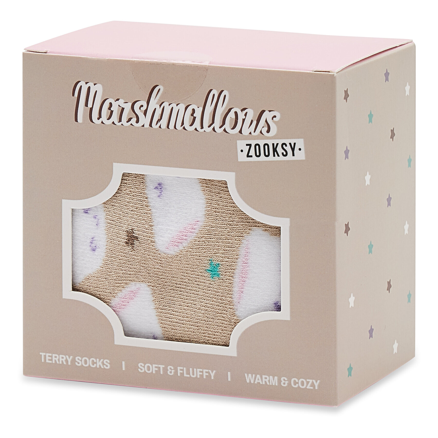 Zooksy Klasické ponožky Unisex Warm Winter Marshmallows Béžová - Pepit.cz